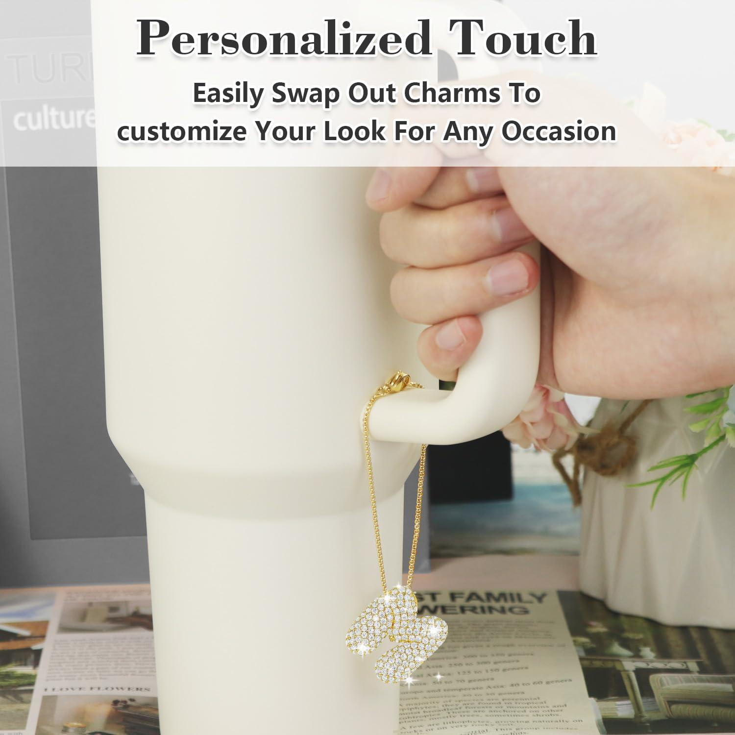 Letra Brillante Mokoart para Copa Stanley 40 Oz con Cadena