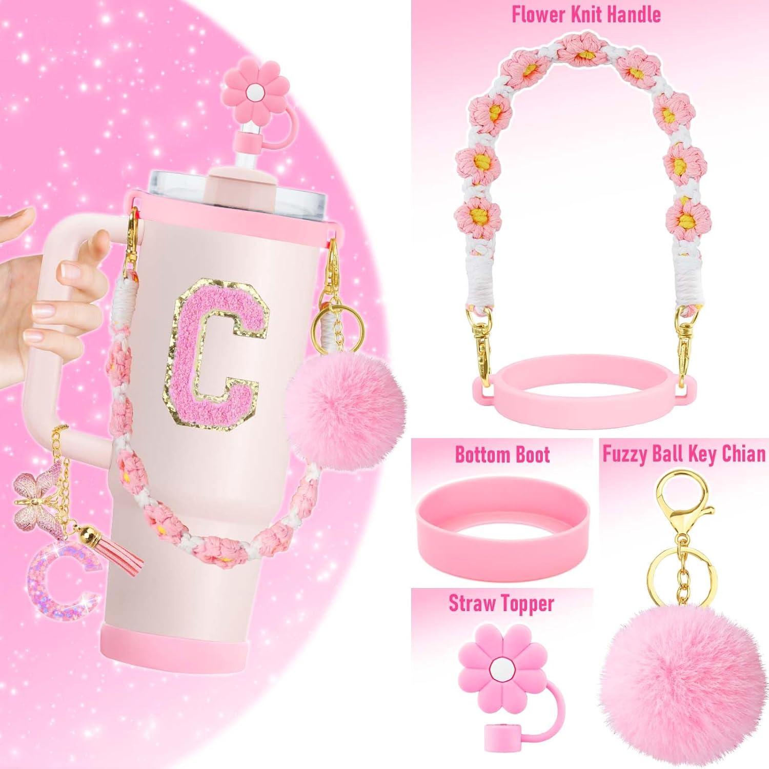 Juego de Accesorios 7 Piezas ZYBIDEAL para Vaso Stanley Rosa