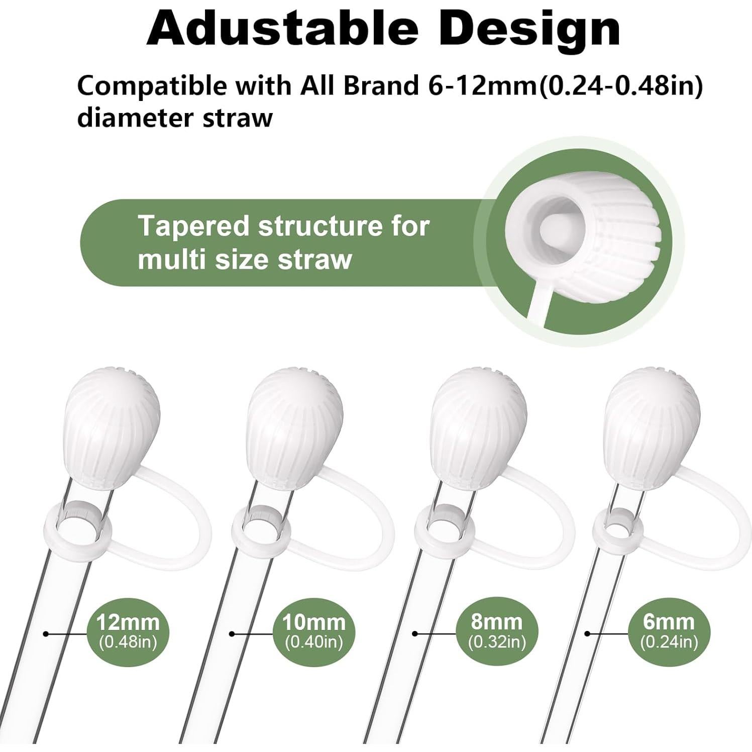 6 Pajillas Transparentes con Tapa para Taza Stanley 1,18L