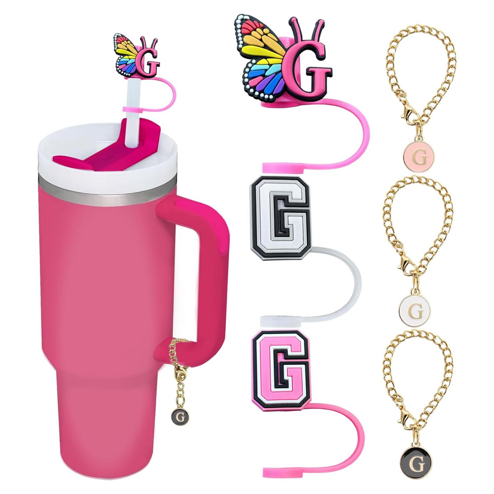 Tapa de paja Stanley 3PCS con letras y mariposa 10 mm