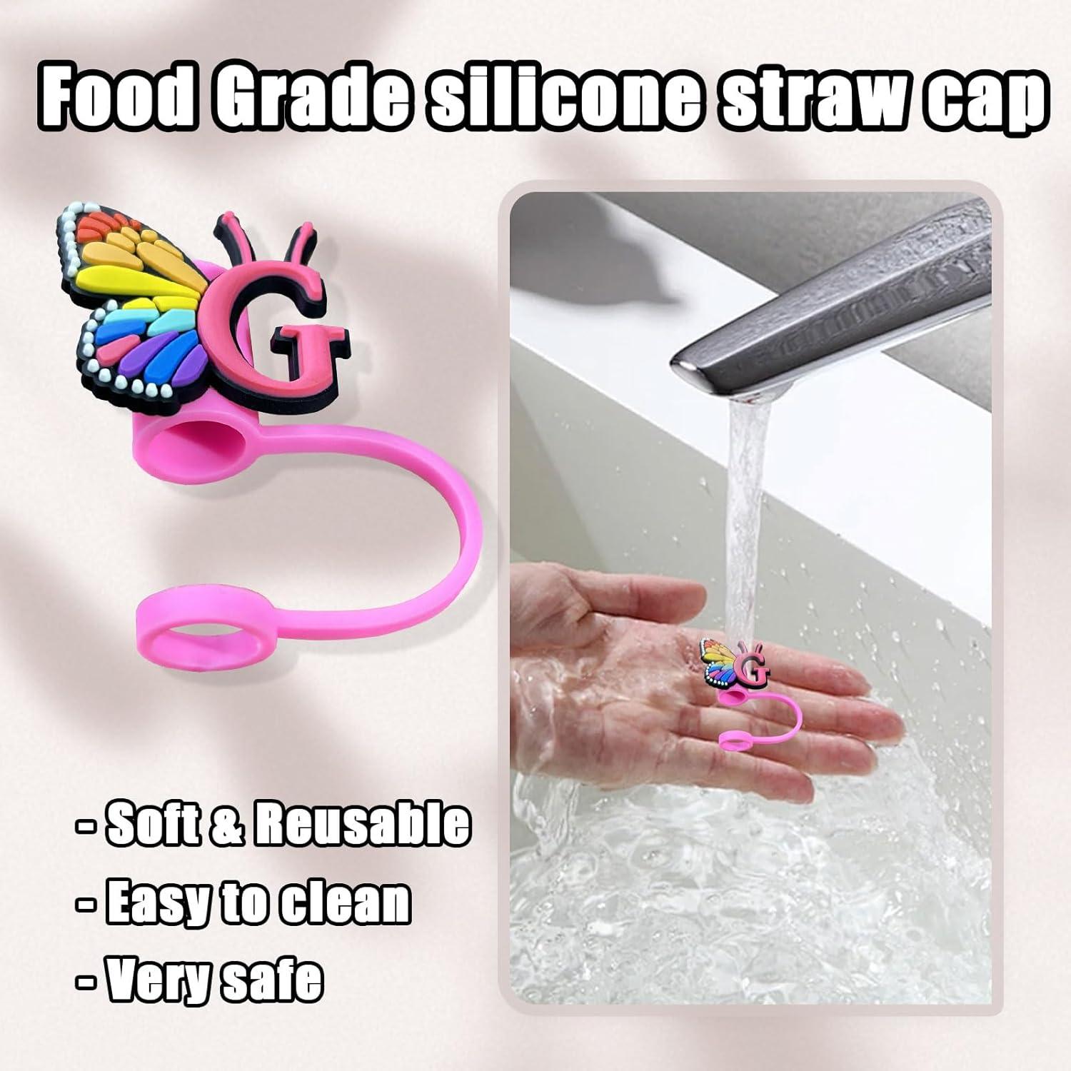 Tapa de paja Stanley 3PCS con letras y mariposa 10 mm