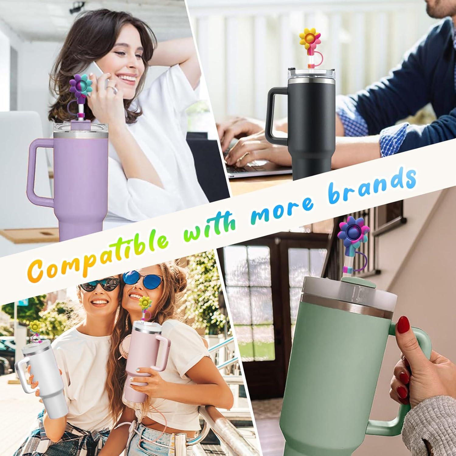 4 Tapas de Silicona para Pajitas SEMATA Coloridas 10 mm