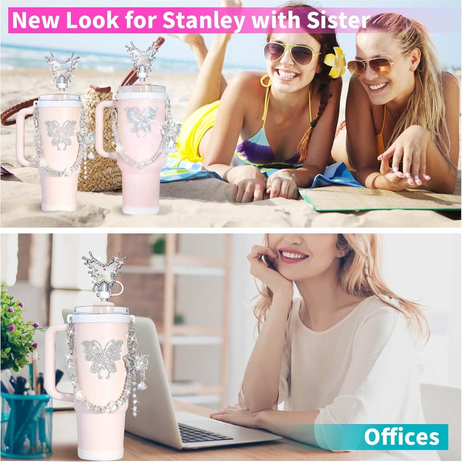 Accesorios para Taza Stanley ZYBIDEAL con Espejo y Mariposa