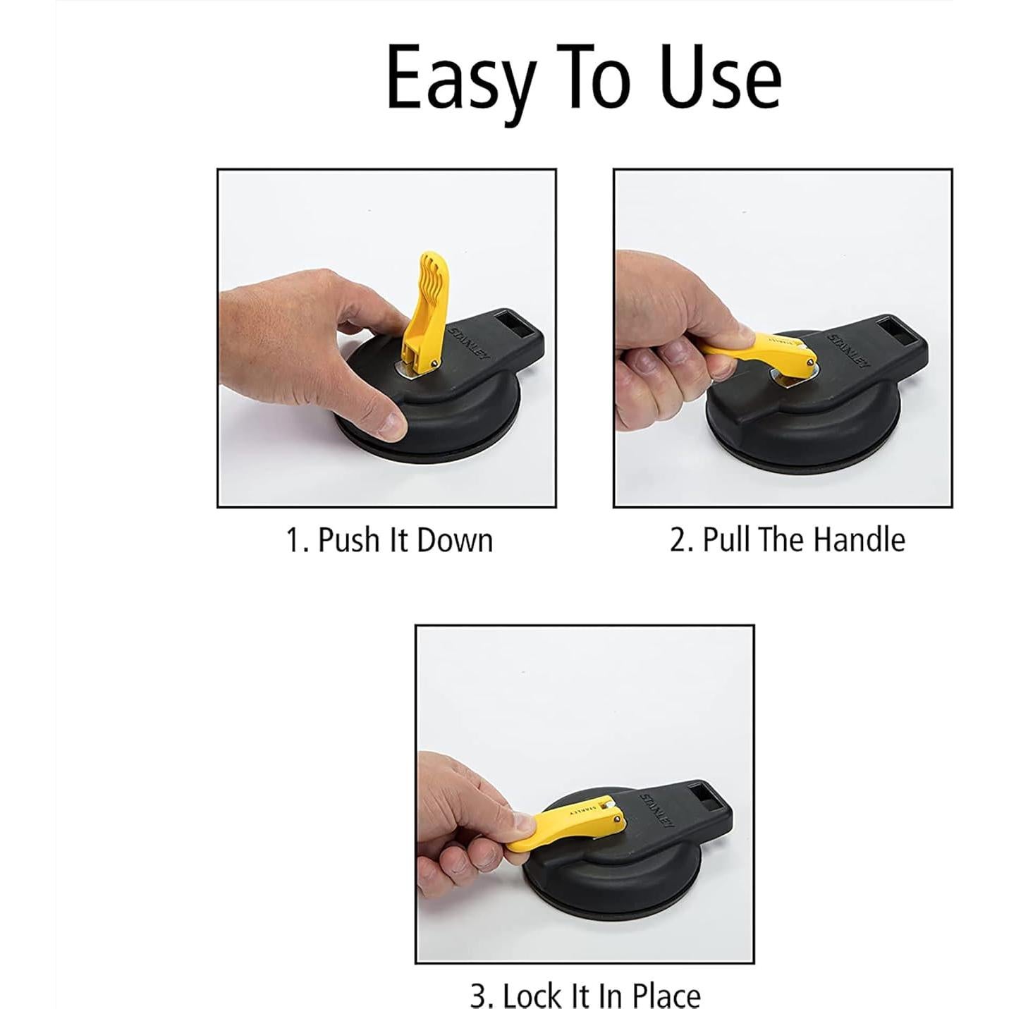 Ventosa STANLEY S4004 Negra/Amarilla 10 Paquete 200 kg