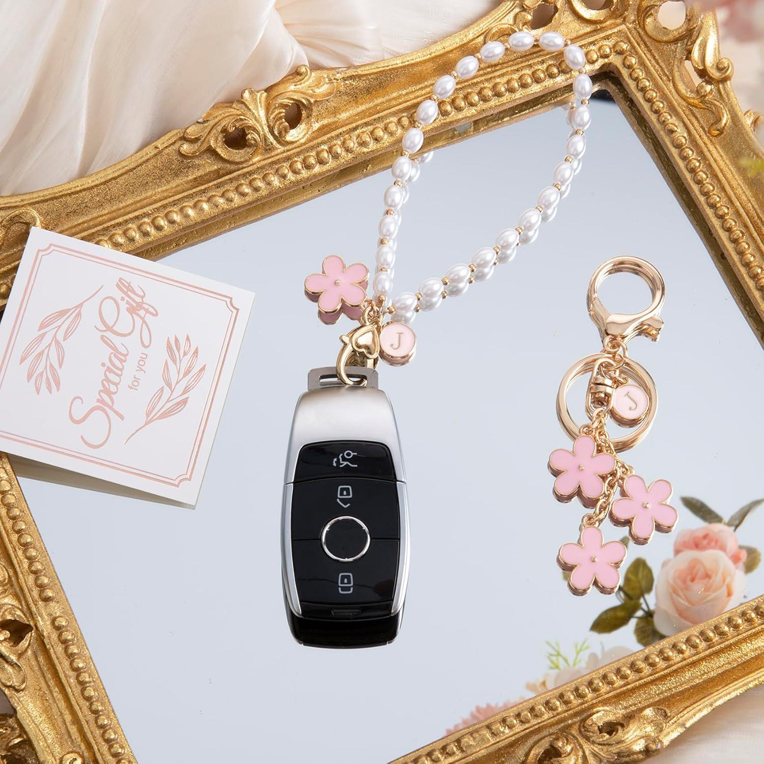 Llavero Inicial Personalizado 3PC Rosa Stanley Charms