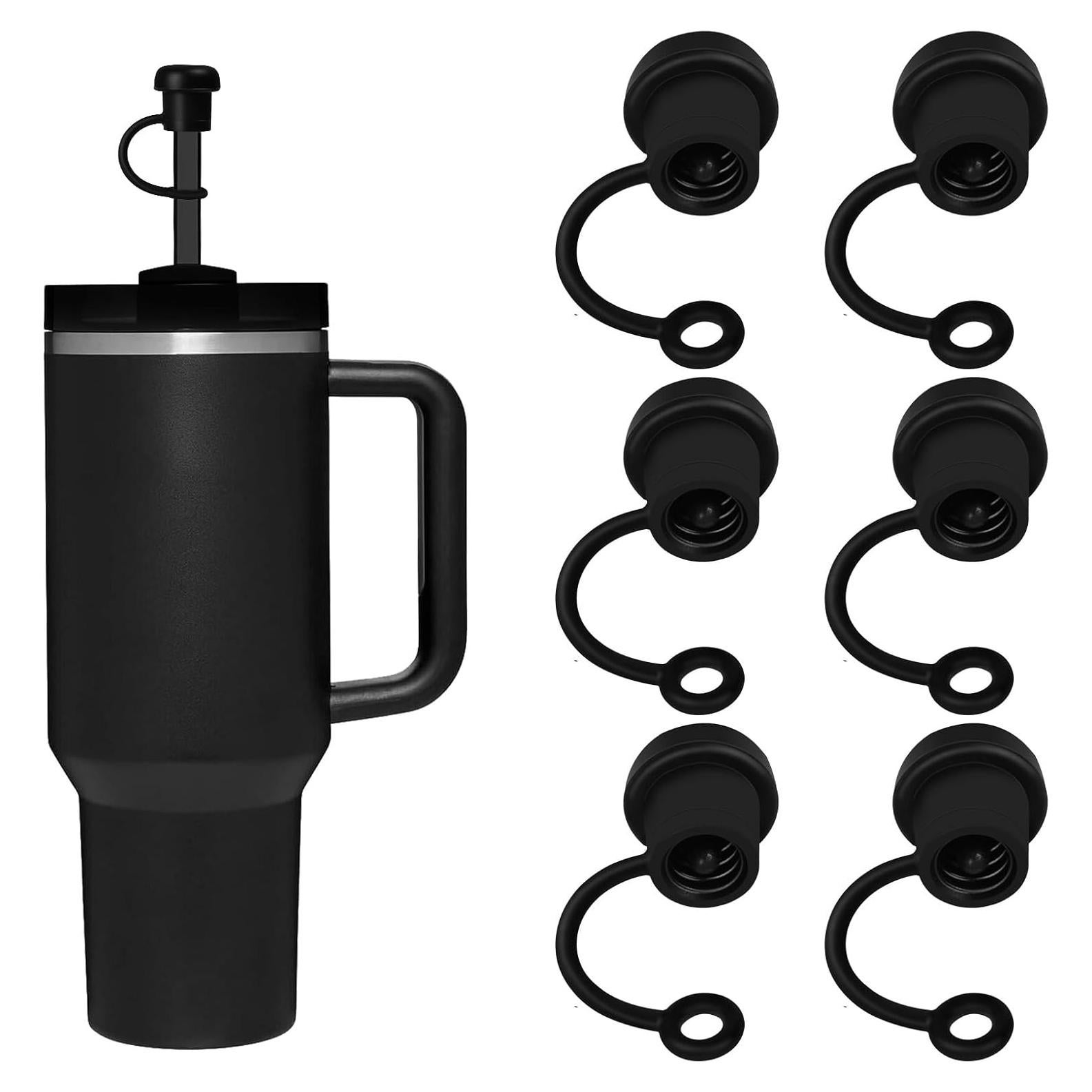 Paquete de 6 Tapas Ajustables de Silicona Cfyouend Negro