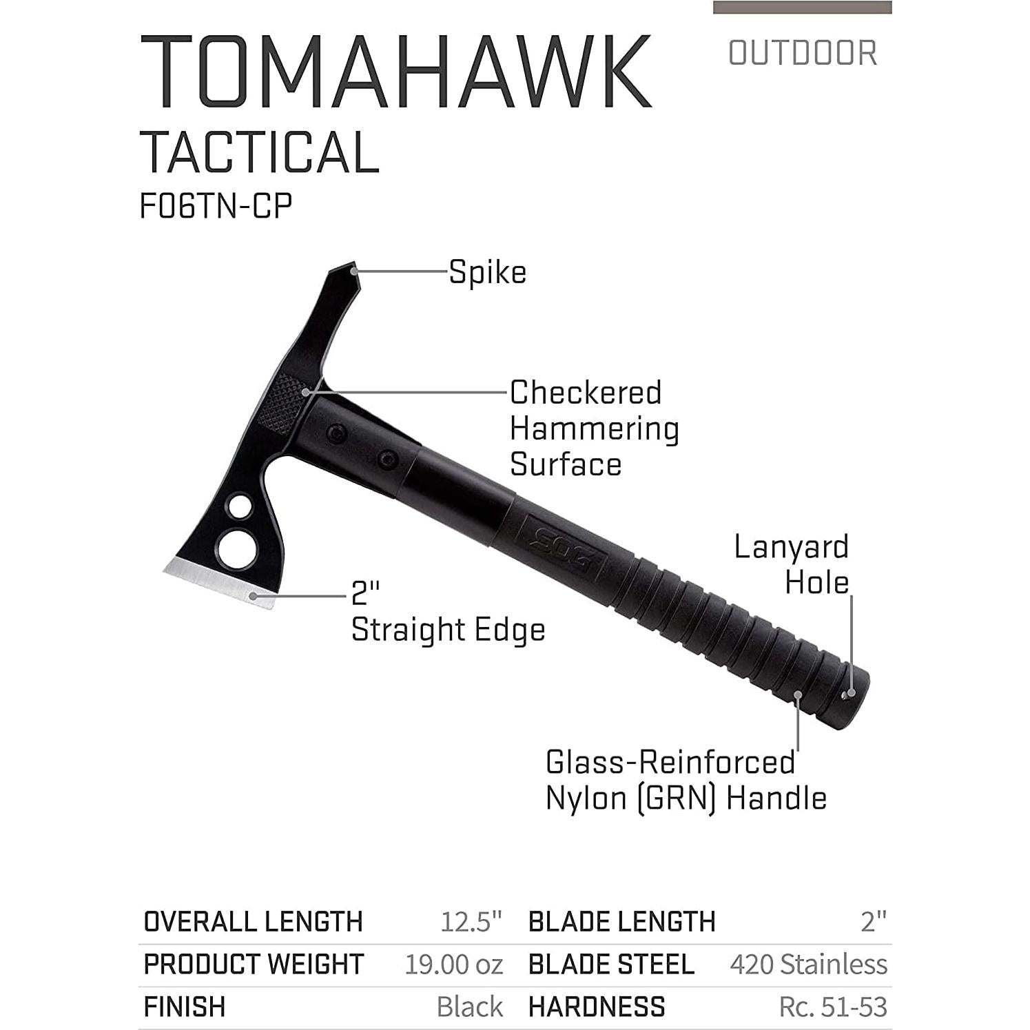 Hacha Táctica SOG FastHawk 31.75 cm Negro Versátil