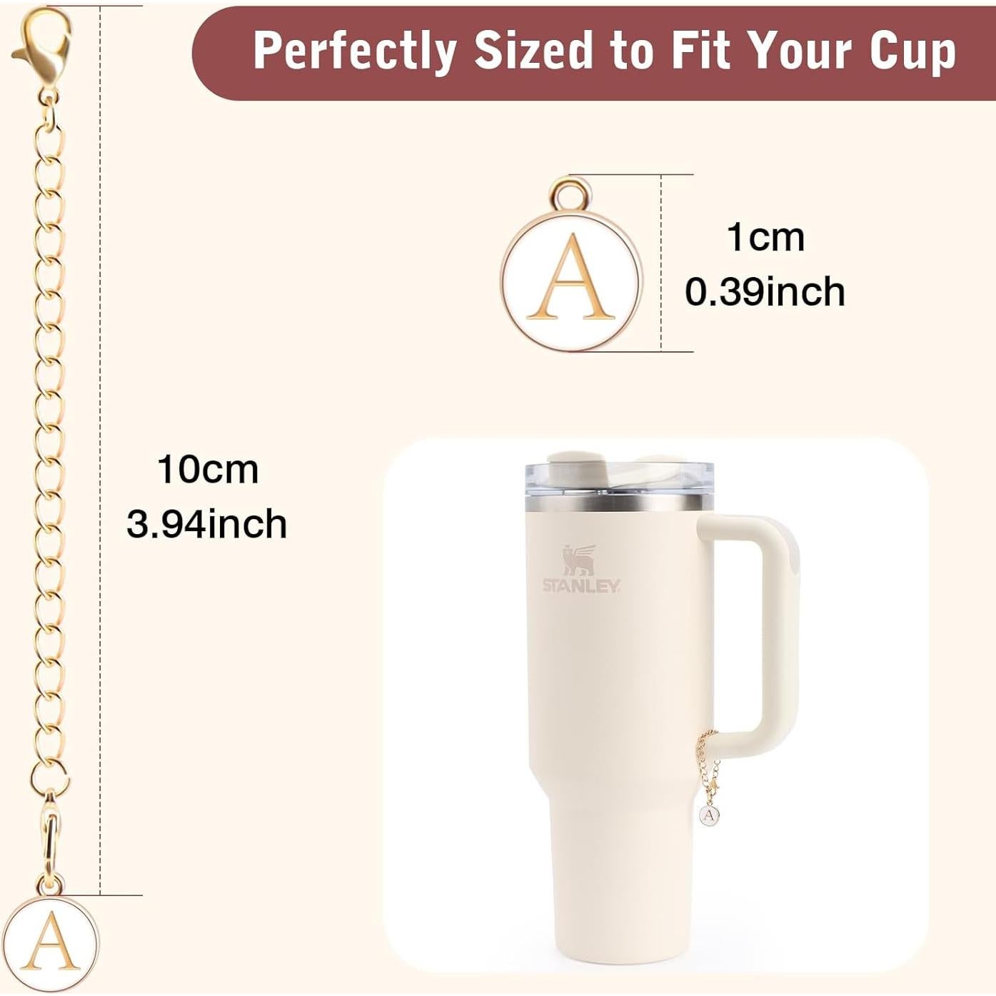 Charm para Taza Stanley - 2 Piezas con Letras Personalizadas