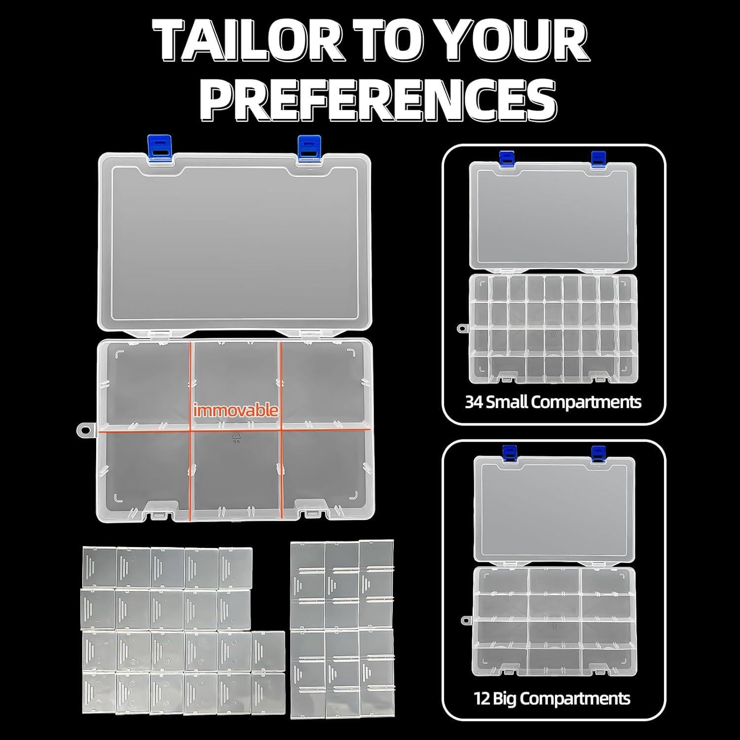 Caja de Almacenamiento DUOFIRE 34 Rejillas Plástico Blanco