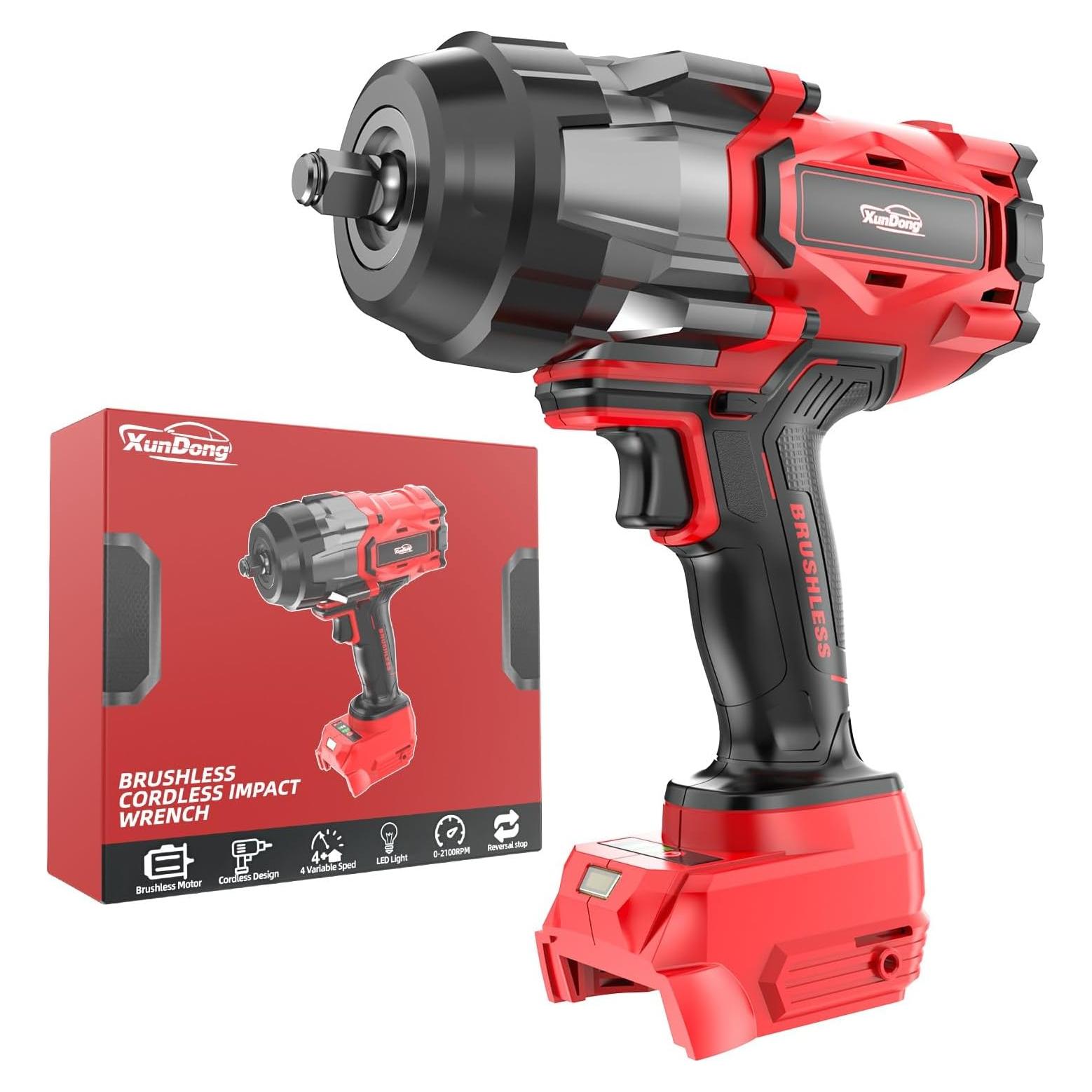 Llave de impacto inalámbrica 1/2" XunDong 2200Nm 18V