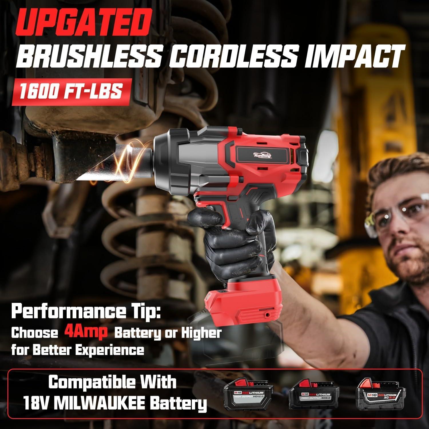 Llave de impacto inalámbrica 1/2" XunDong 2200Nm 18V