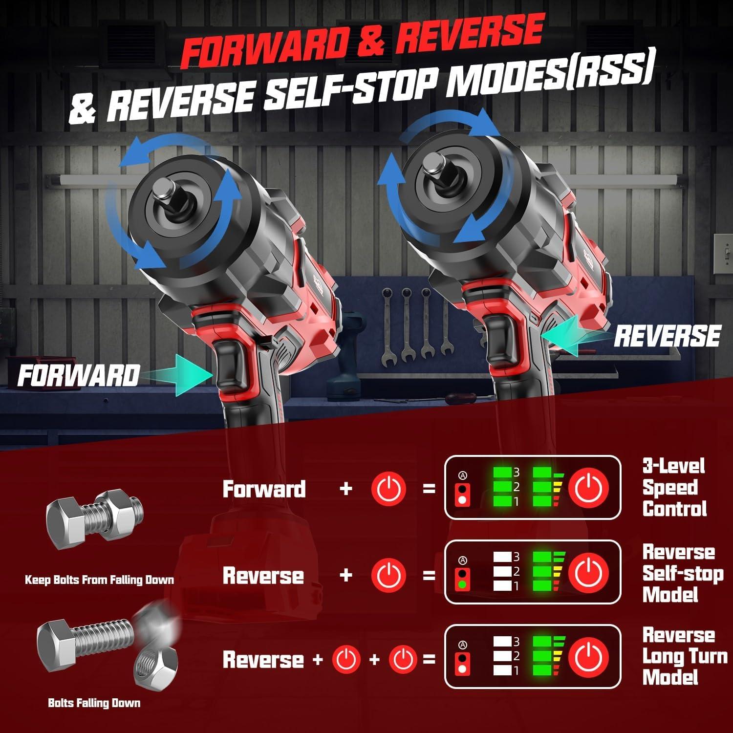 Llave de impacto inalámbrica 1/2" XunDong 2200Nm 18V
