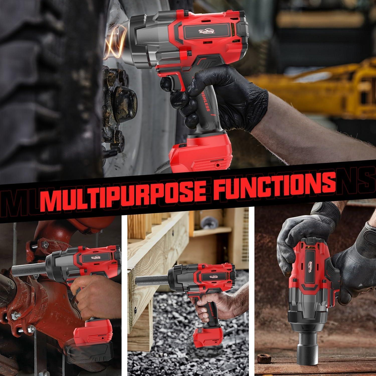 Llave de impacto inalámbrica 1/2" XunDong 2200Nm 18V