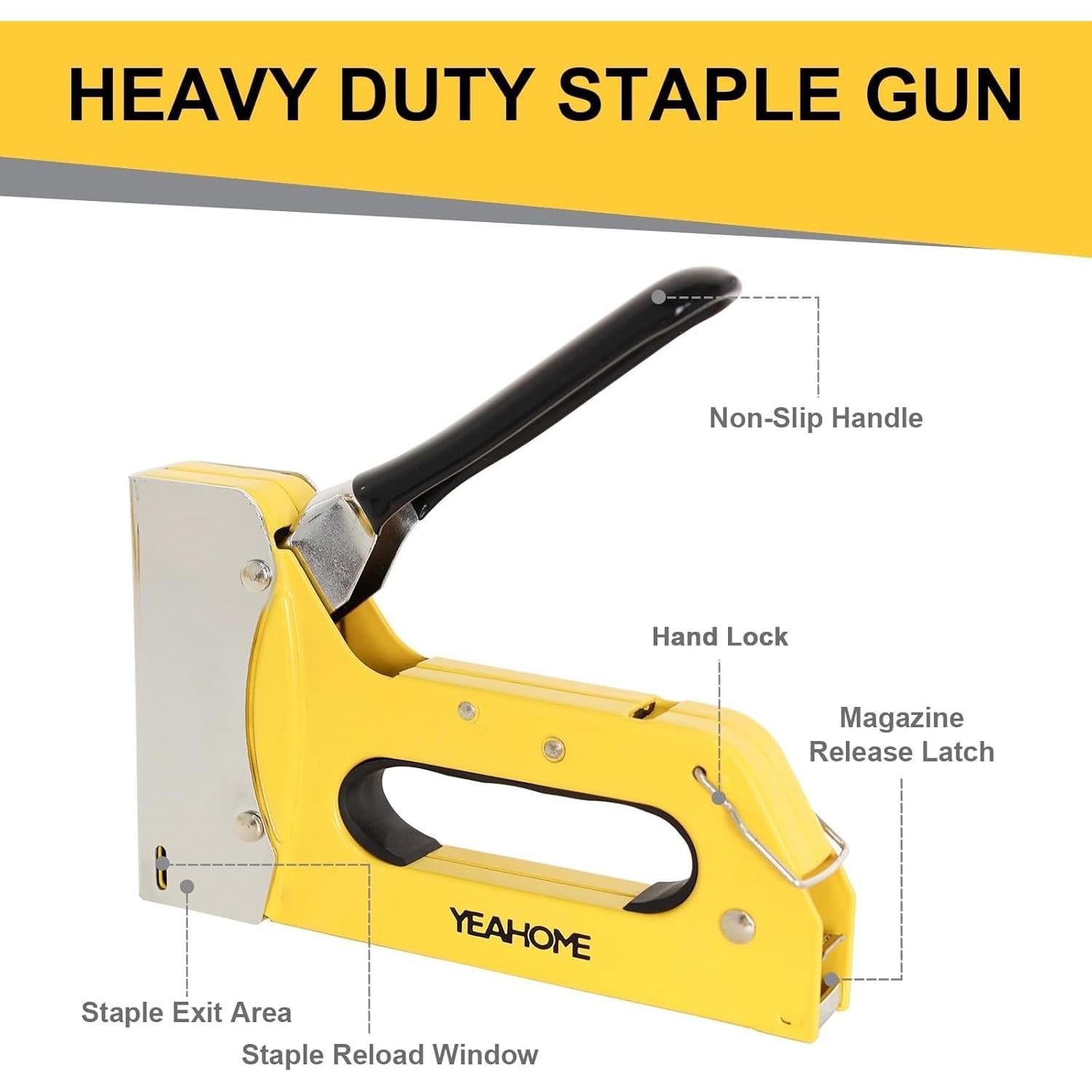 Grapadora YEAHOME T50 con 6000 Grapas de Alta Resistencia