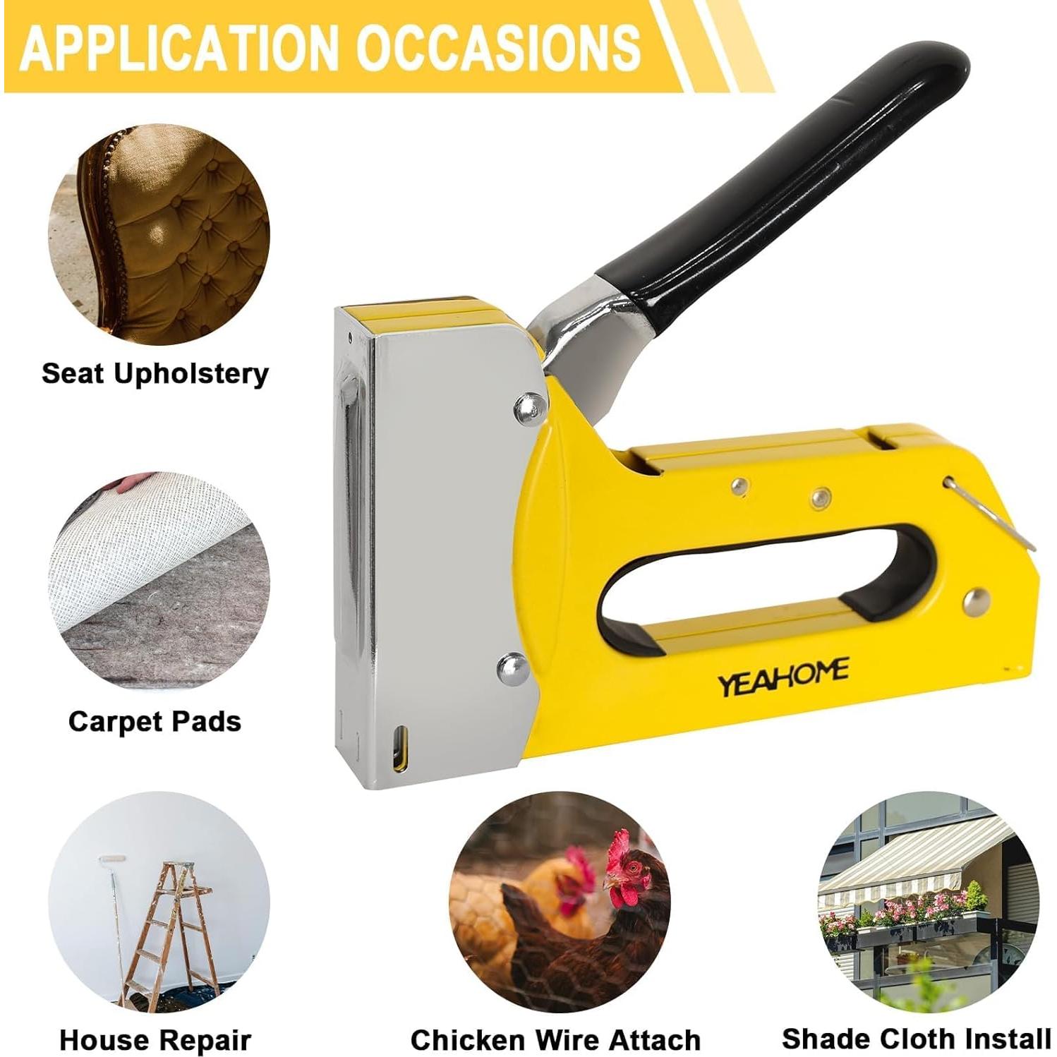 Grapadora YEAHOME T50 con 6000 Grapas de Alta Resistencia