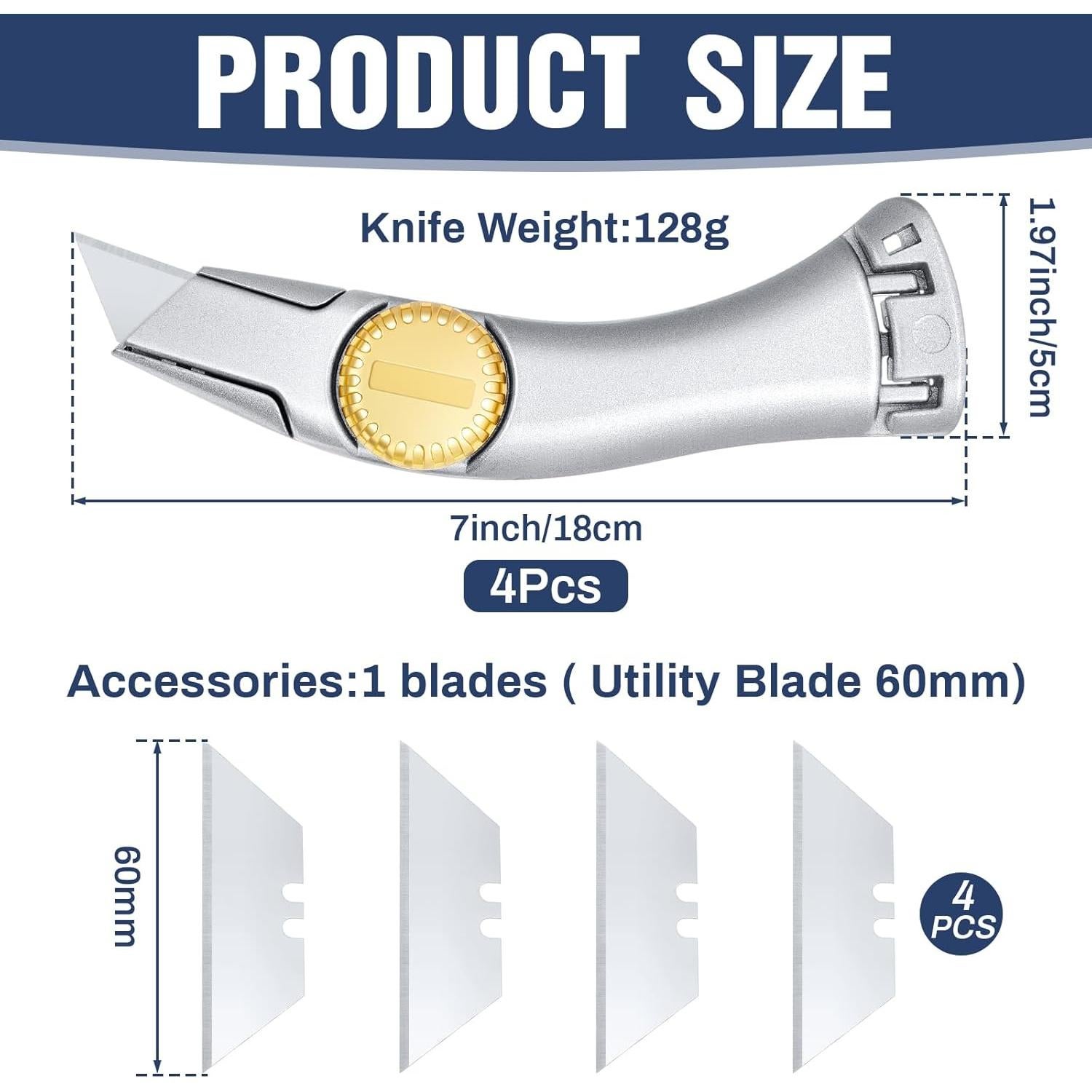 Juego de 4 Cuchillos de Utilidad Leriton 18 cm Plata