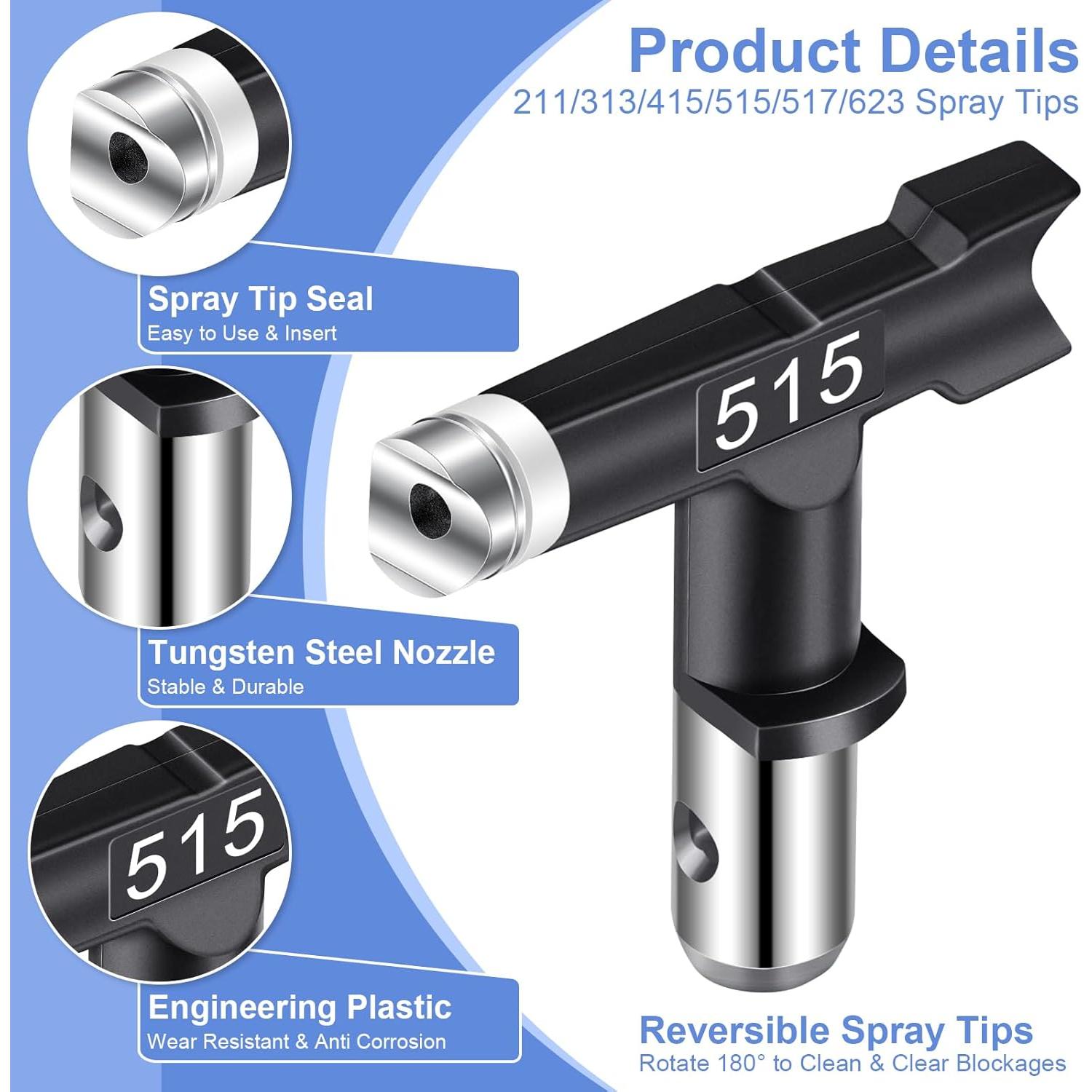 Pistola de Pulverización Sin Aire Gyfent 616 Kit 14 Piezas