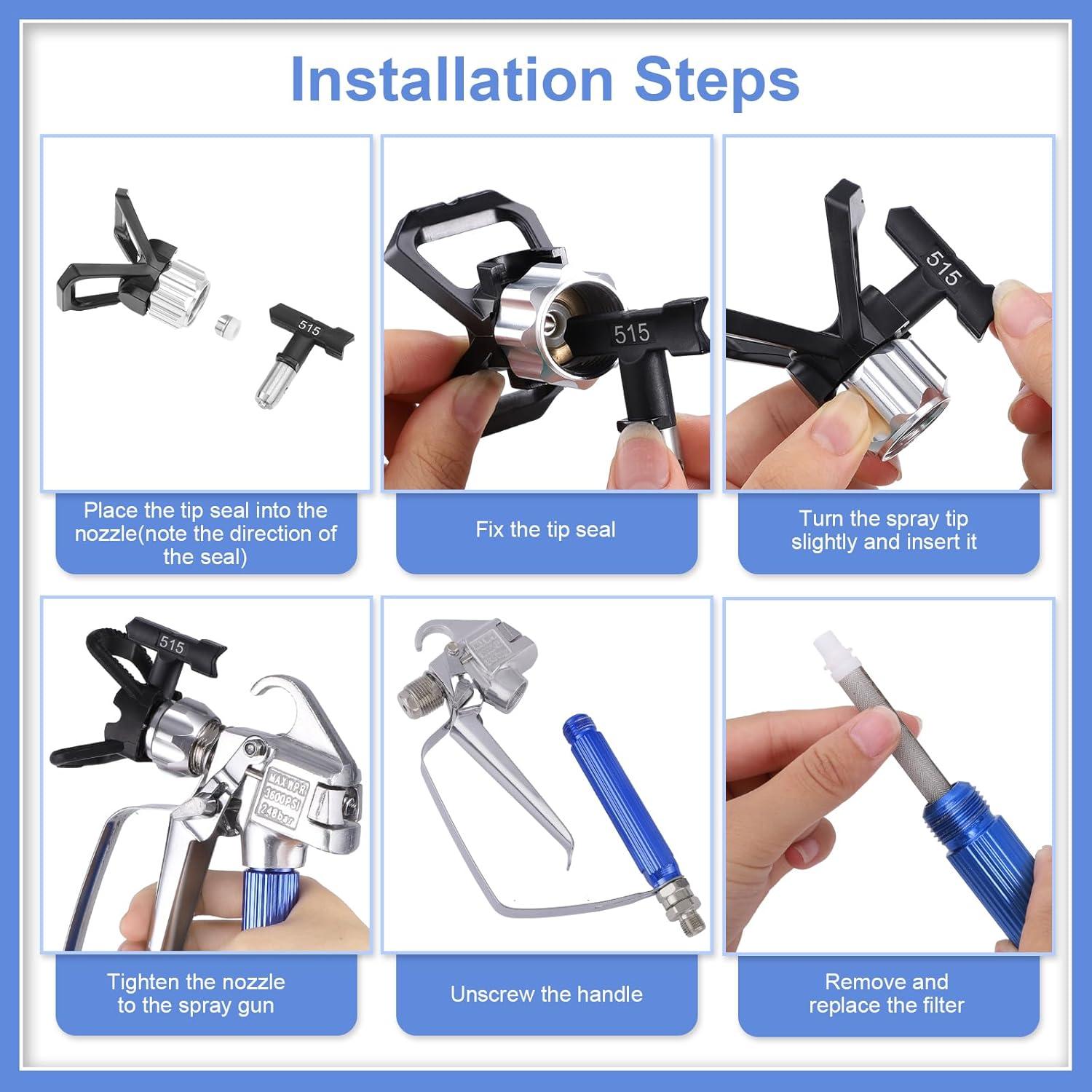 Pistola de Pulverización Sin Aire Gyfent 616 Kit 14 Piezas