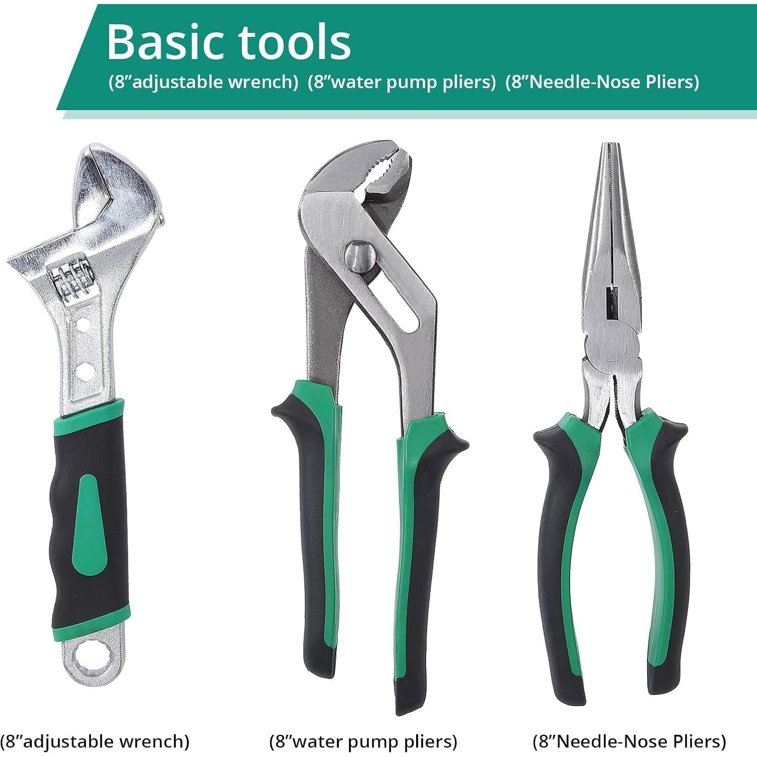 Juego de herramientas Towallmark 213 piezas Cr-V con estuche