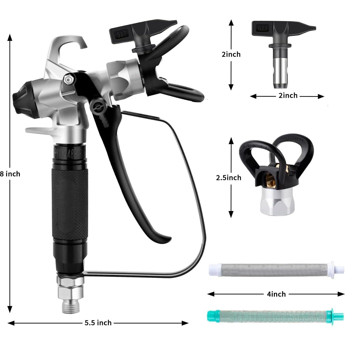 Kit Pistola Pulverización Sin Aire Dotool RP821 5 Puntas 10 Filtros