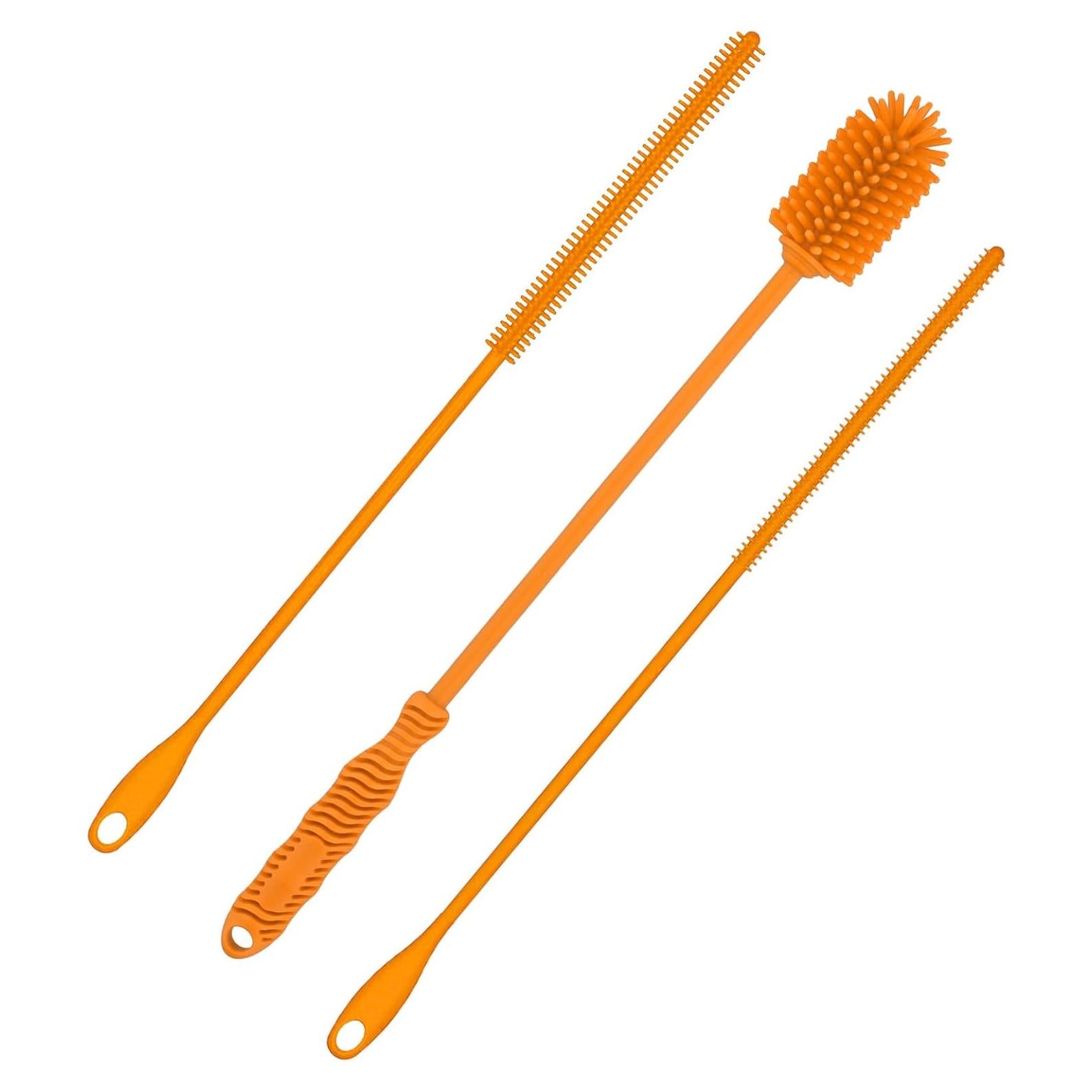 Juego de 3 cepillos de silicona PEUTIER para botellas y popotes