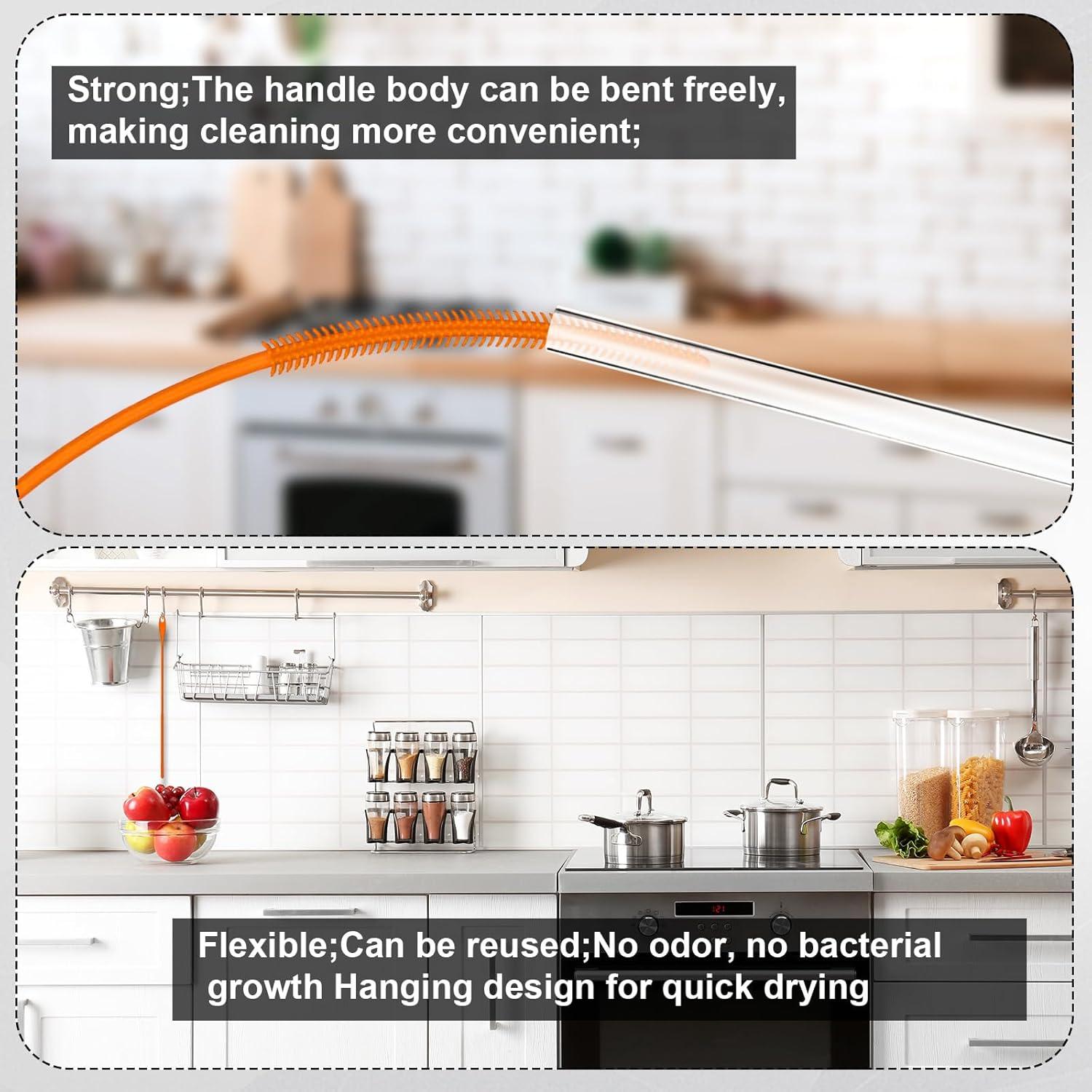 Juego de 3 cepillos de silicona PEUTIER para botellas y popotes