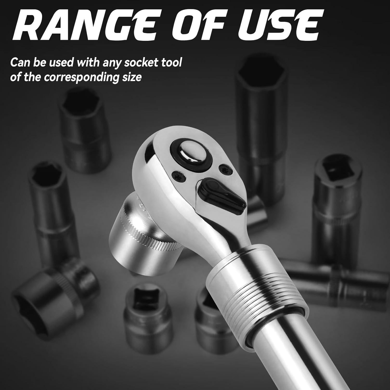 Juego de Llave de Carraca DISEN 3PCS Extensible 72 Dientes