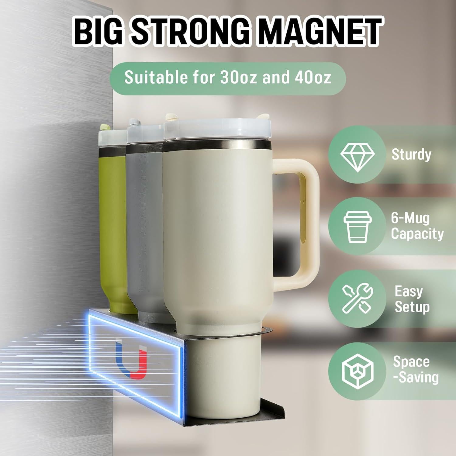 Organizador Magnético para Botellas Stanley POLRAI 2 Paquetes