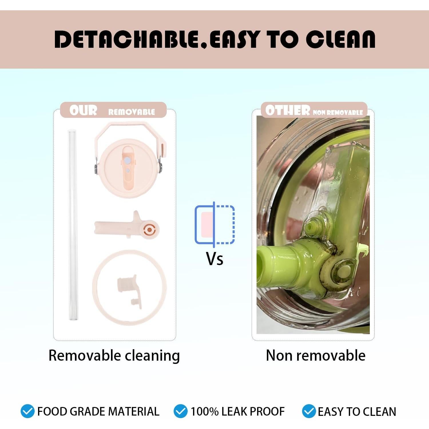 Tapa Plegable para Vaso Stanley 40oz ZJT 2 Piezas a Prueba de Fugas