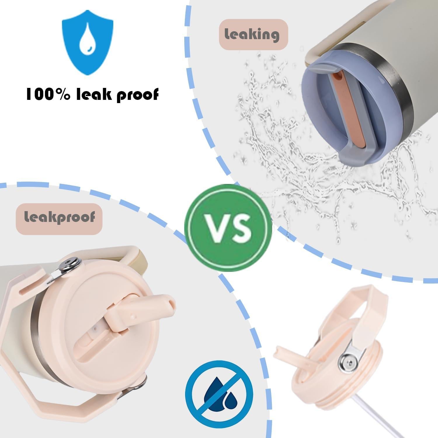 Tapa Plegable para Vaso Stanley 40oz ZJT 2 Piezas a Prueba de Fugas