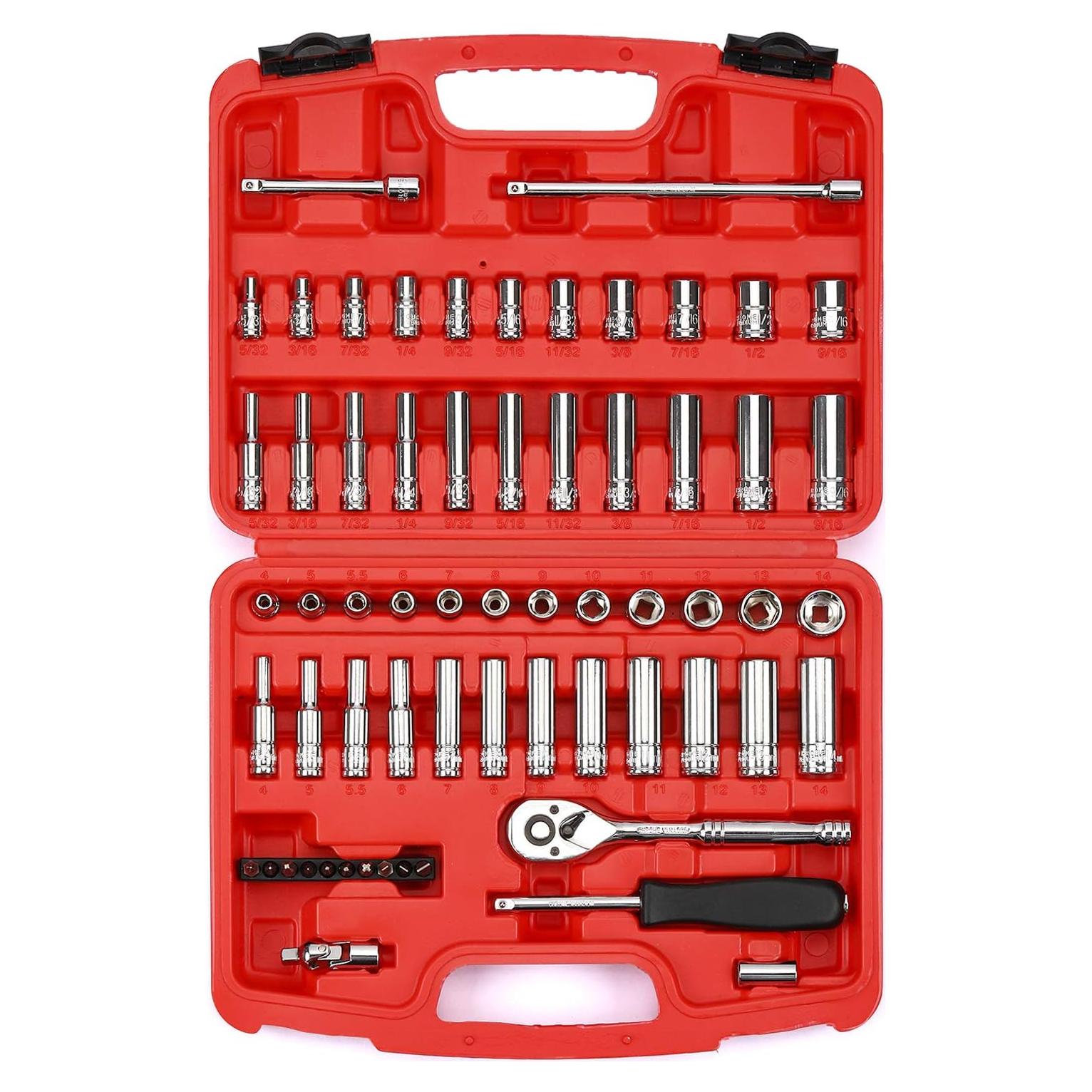 Juego de 62 Piezas MIXPOWER 1/4" con Estuche y Accesorios