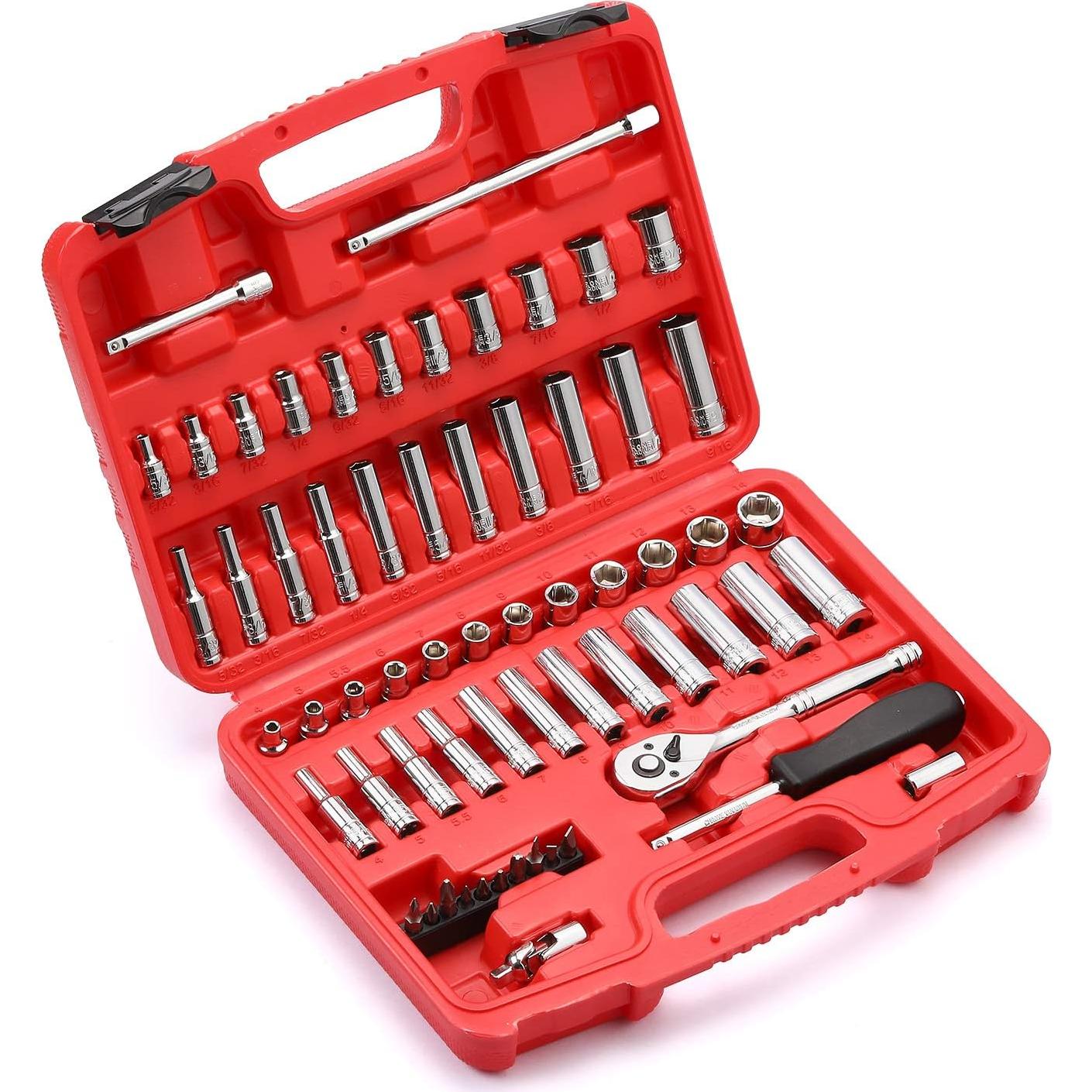 Juego de 62 Piezas MIXPOWER 1/4" con Estuche y Accesorios