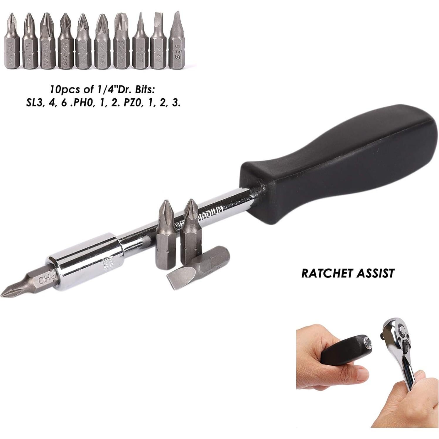 Juego de 62 Piezas MIXPOWER 1/4" con Estuche y Accesorios