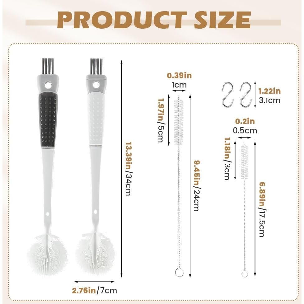 Juego de 4 Cepillos Limpiadores de Botellas NINEFOX 5 en 1