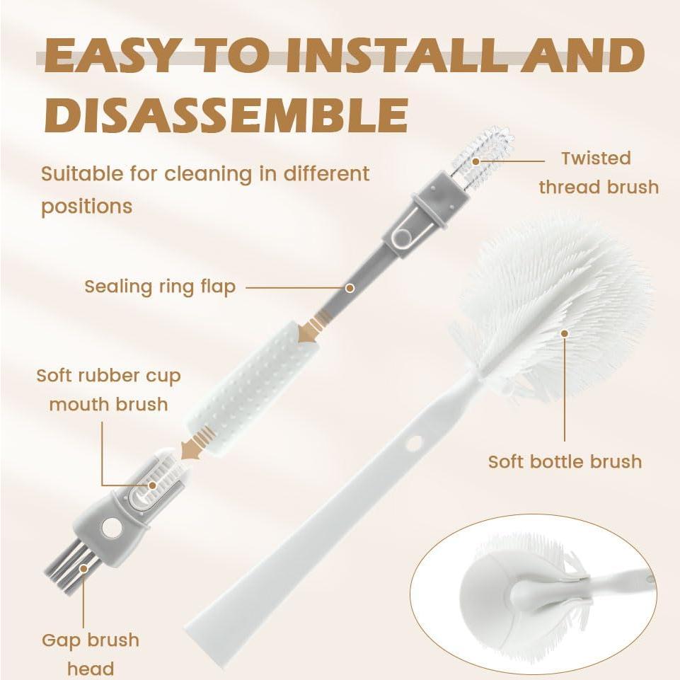 Juego de 4 Cepillos Limpiadores de Botellas NINEFOX 5 en 1