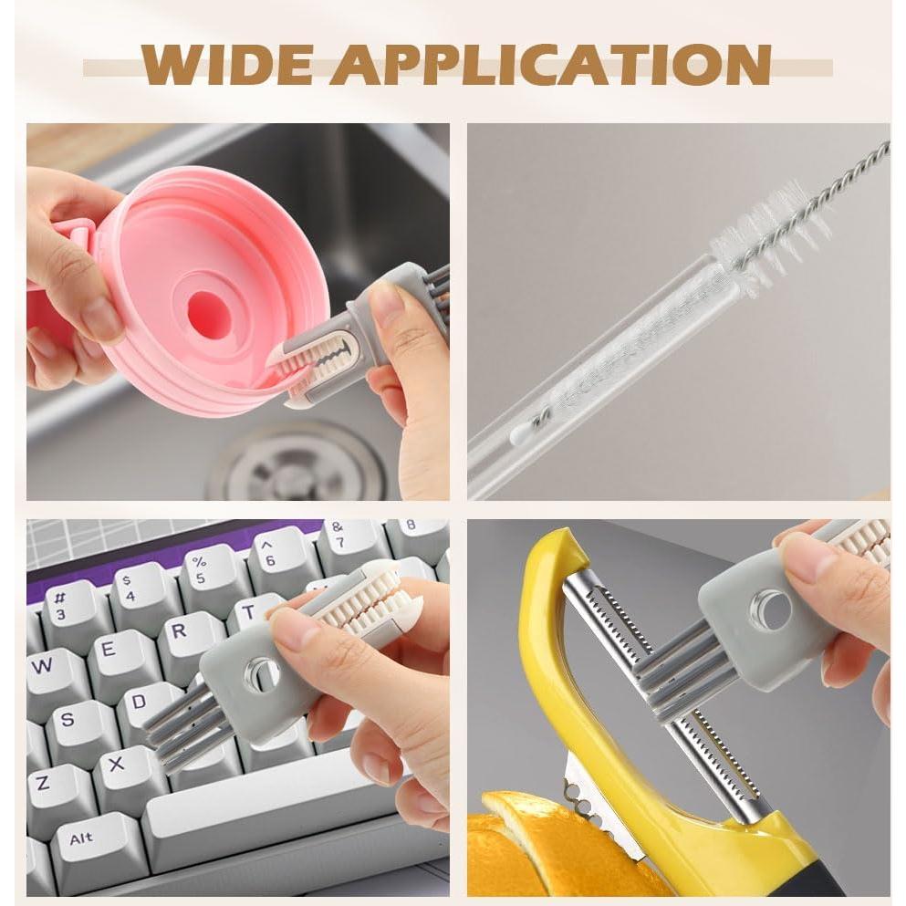 Juego de 4 Cepillos Limpiadores de Botellas NINEFOX 5 en 1