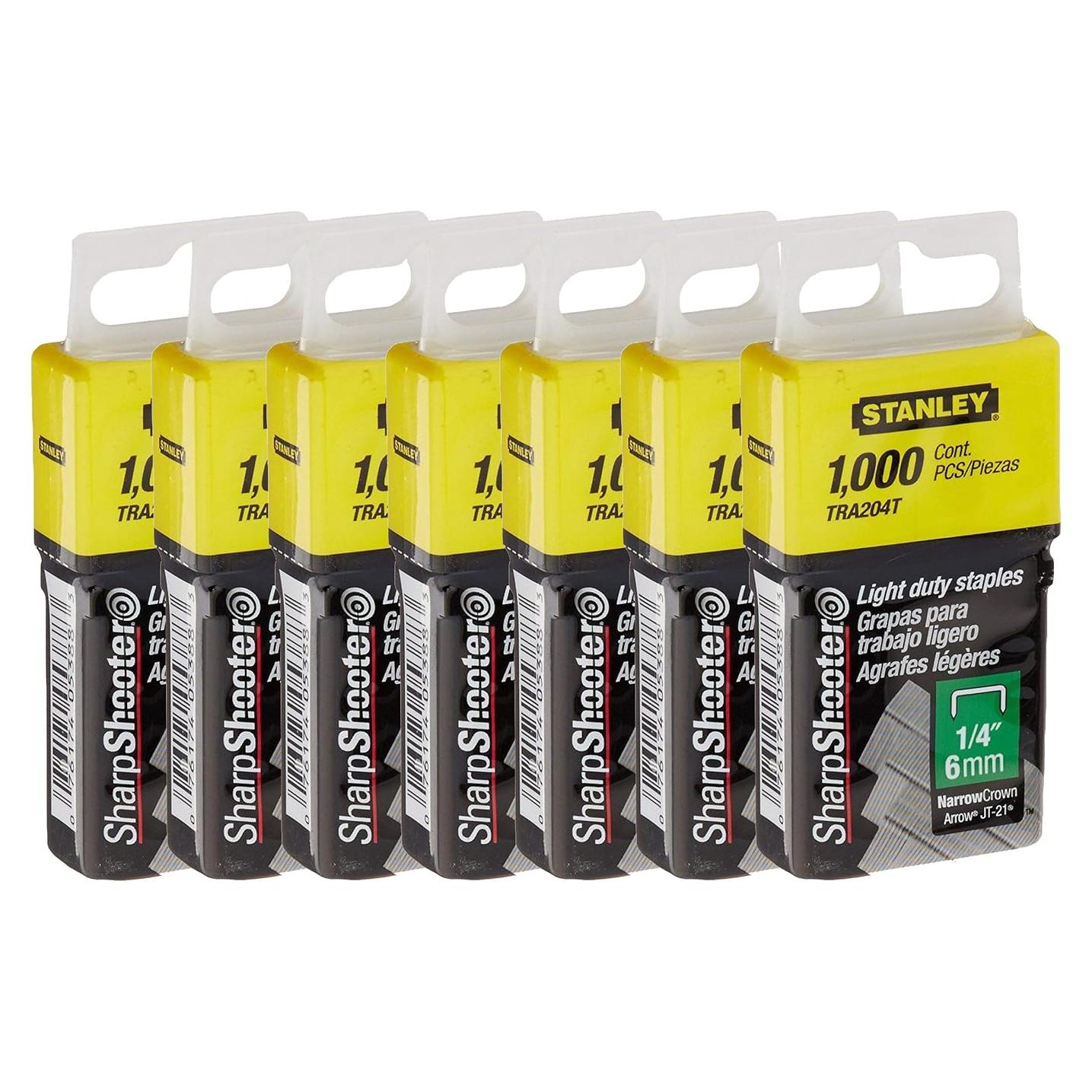 Grapas de Uso Ligero Stanley TRA204T 1,000 Unidades 6mm