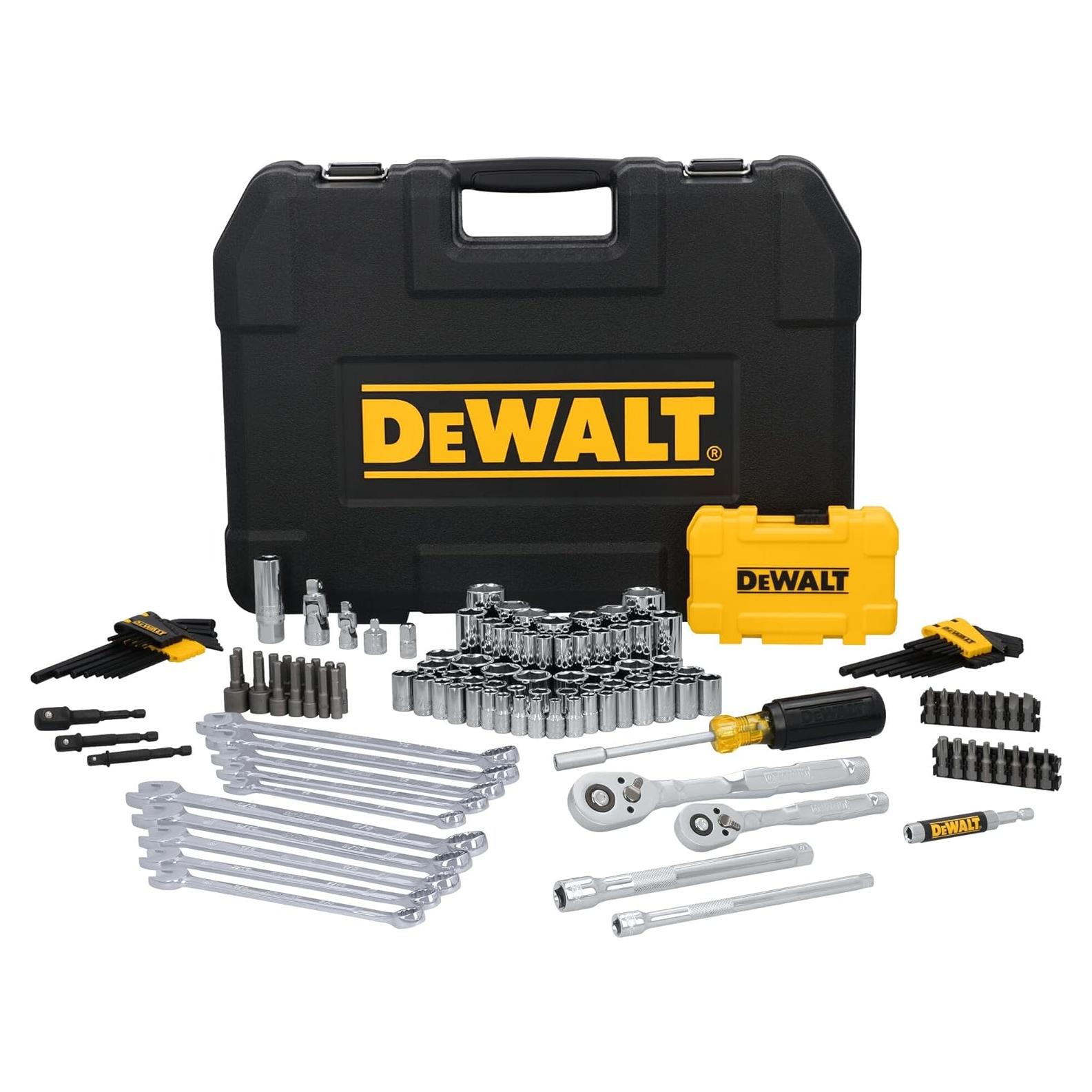 Juego de Herramientas Mecánicas DEWALT 142 Piezas SAE y Métrico
