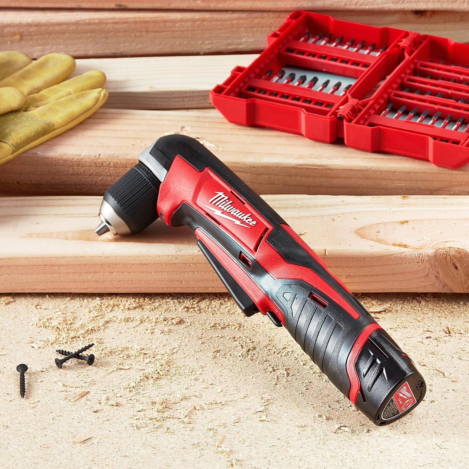 Taladro Inalámbrico Milwaukee M12 12V 3/8" Ángulo Recto