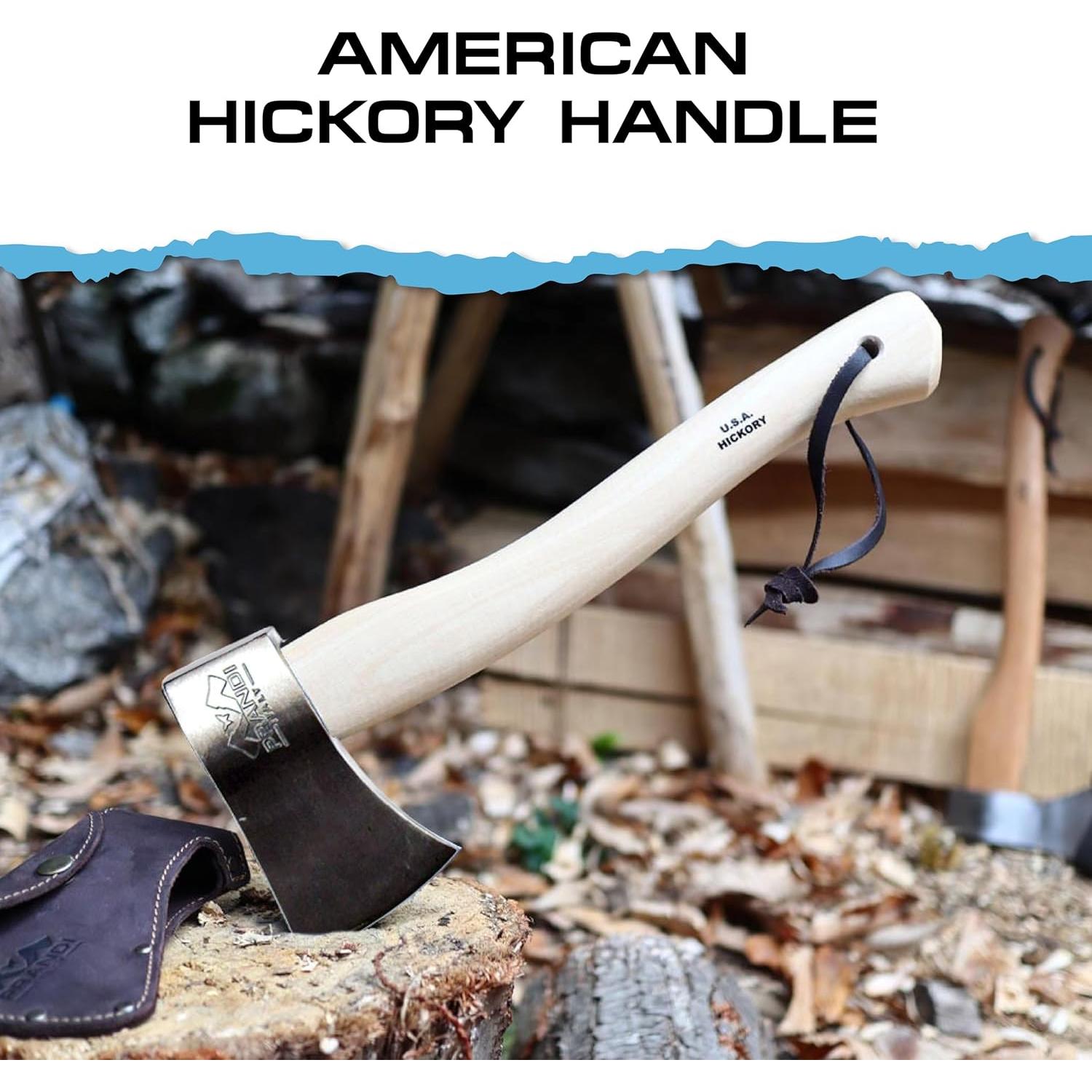 Hacha Prandi Clásica 38 cm Acero Carbono Mango Nogal