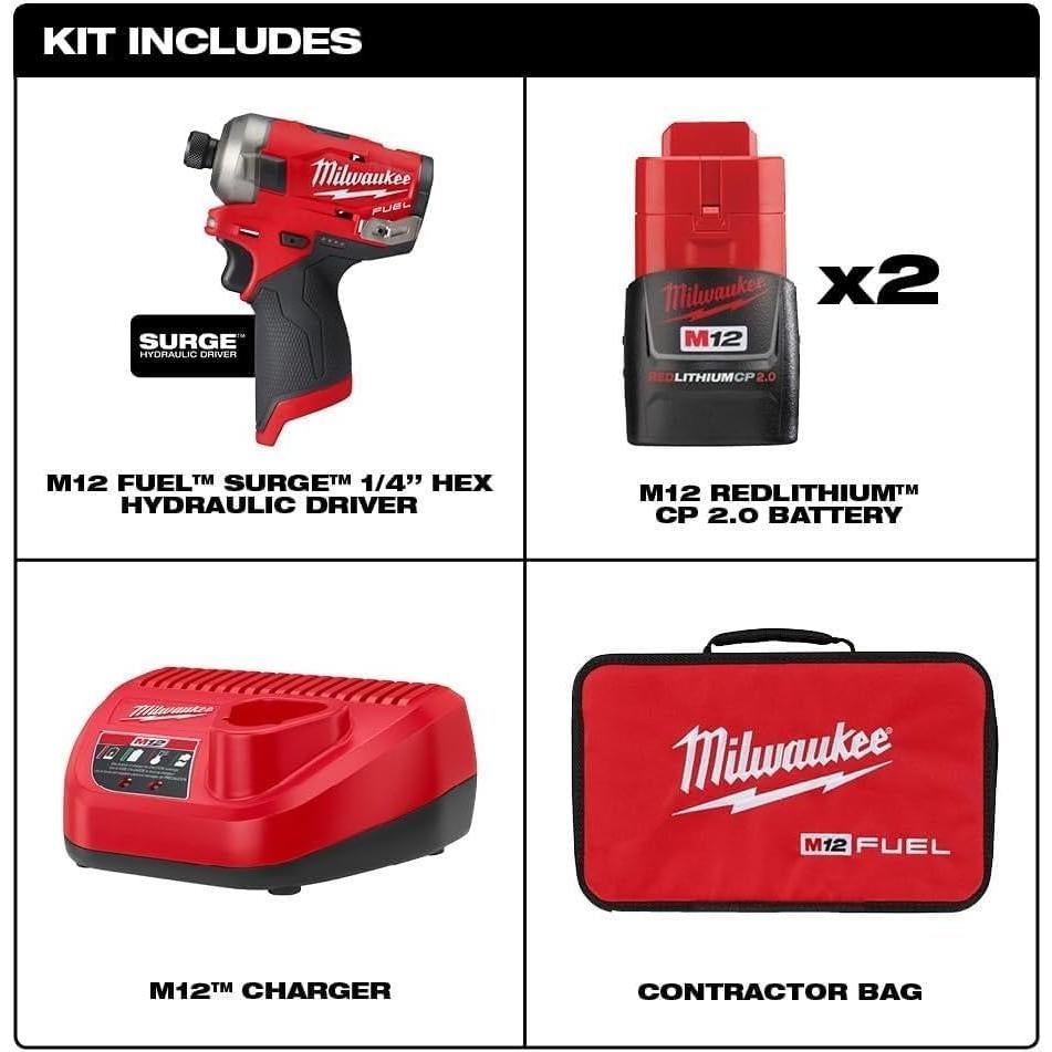 Destornillador de Impacto Hidráulico Milwaukee M12 FUEL 12V