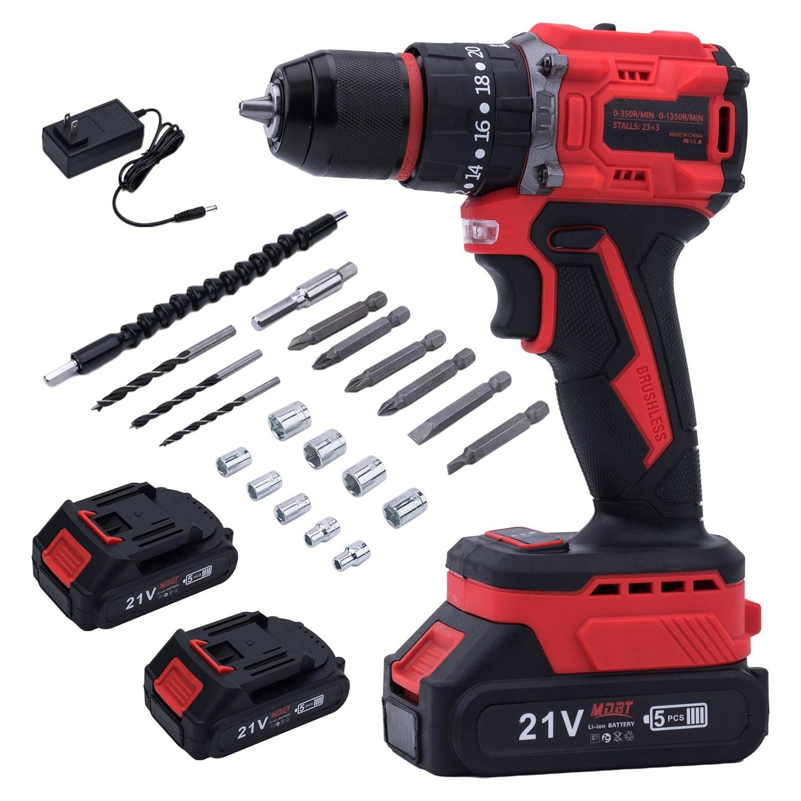 Taladro Inalámbrico MDBTTOOLS 21V con 24 Accesorios