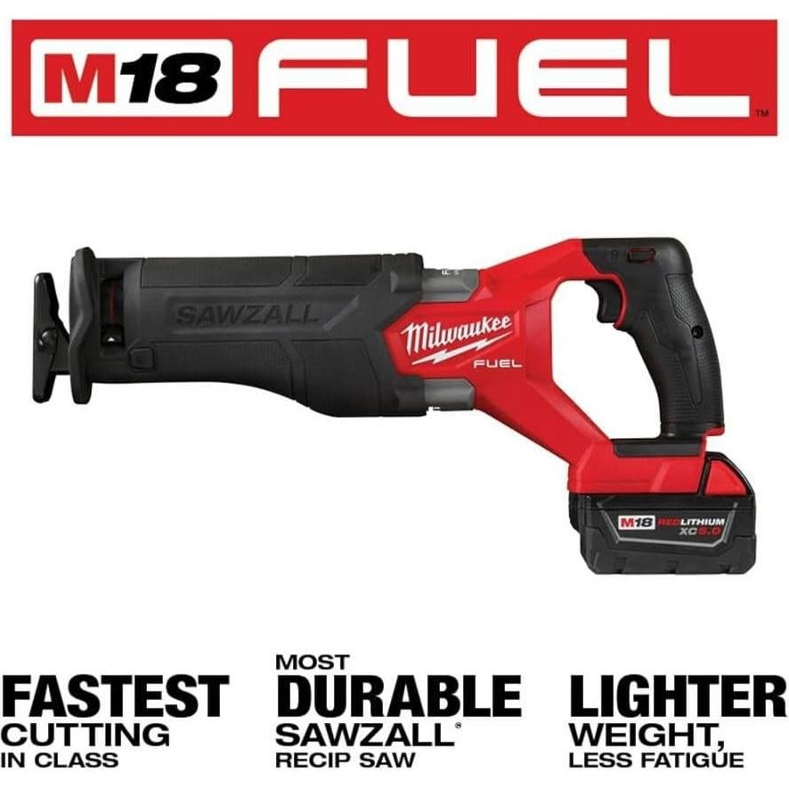M18 FUEL 18V Lithium-Ion Brushless Cordless Combo Kit with Two 5.0 Ah Batteries, 1 Charger, 2 Tool Bags (7-Tool)