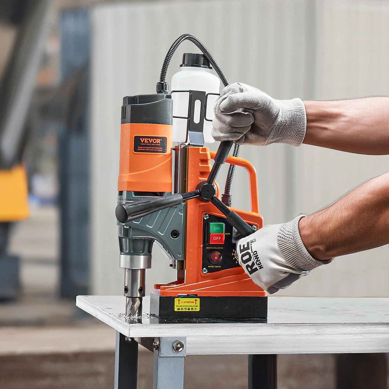 Taladro Magnético VEVOR 1450W 5.08cm 800 RPM con Brocas