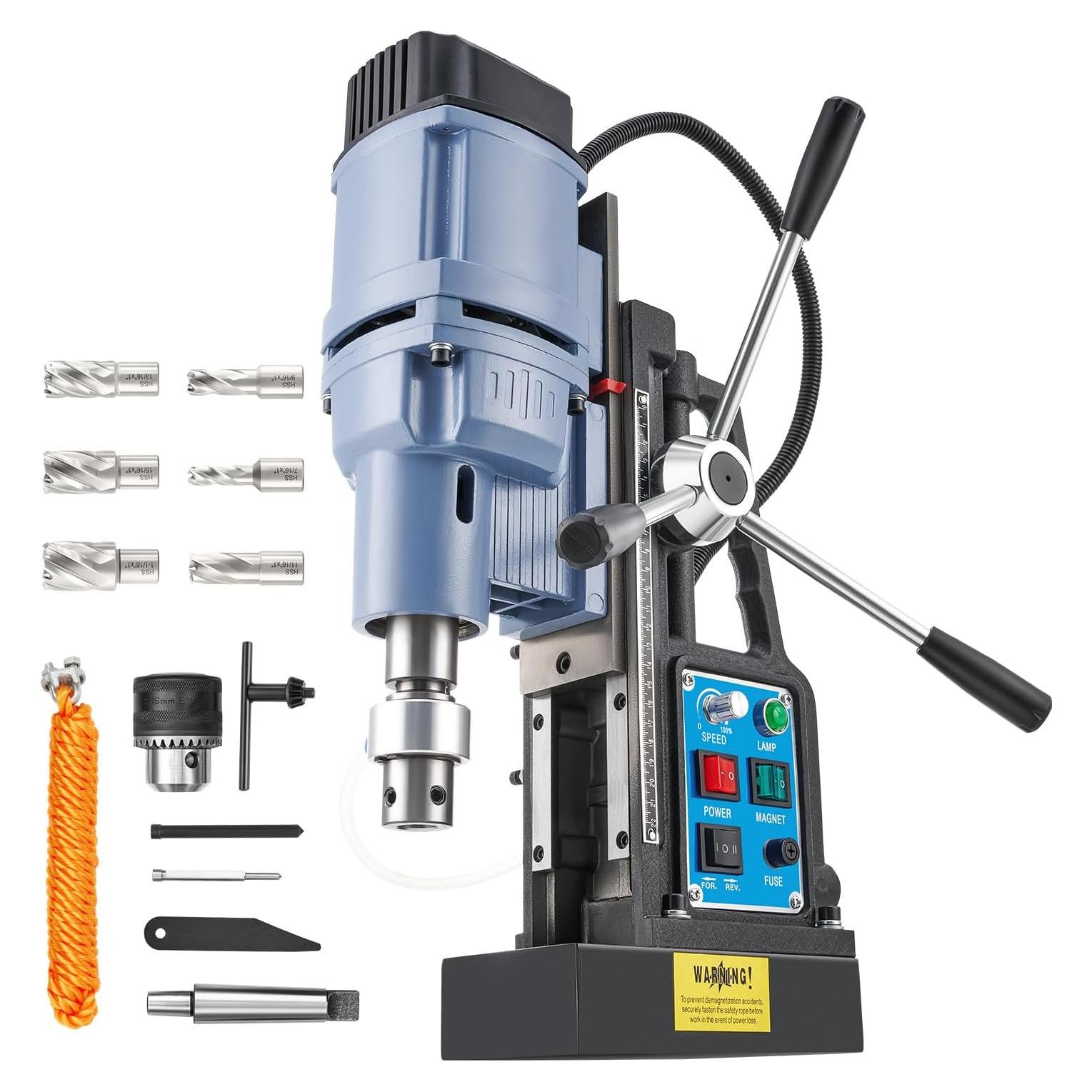 Prensa de Taladro Magnético ZELCAN 1550W 6 Brocas 650 RPM