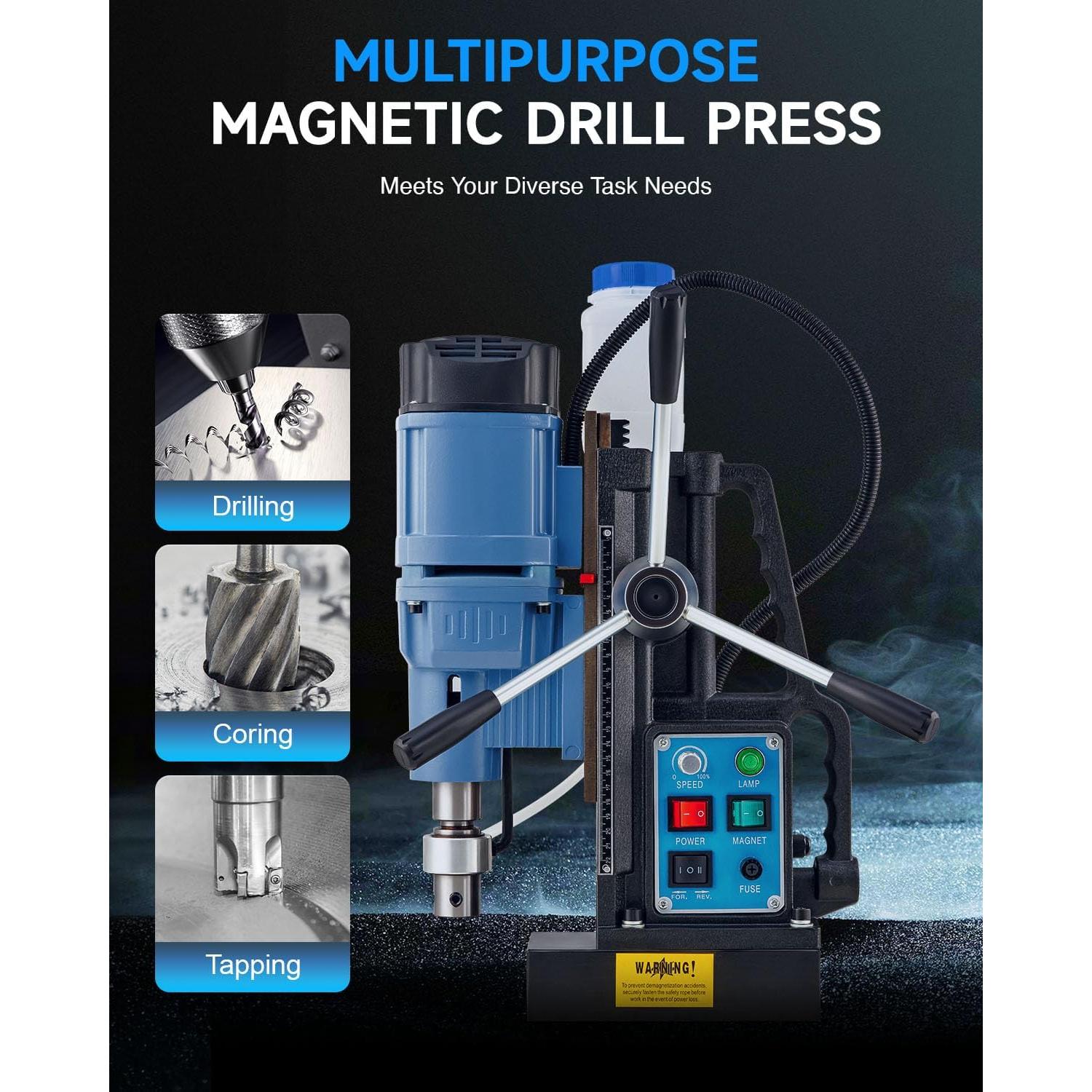 Prensa de Taladro Magnético ZELCAN 1550W 6 Brocas 650 RPM