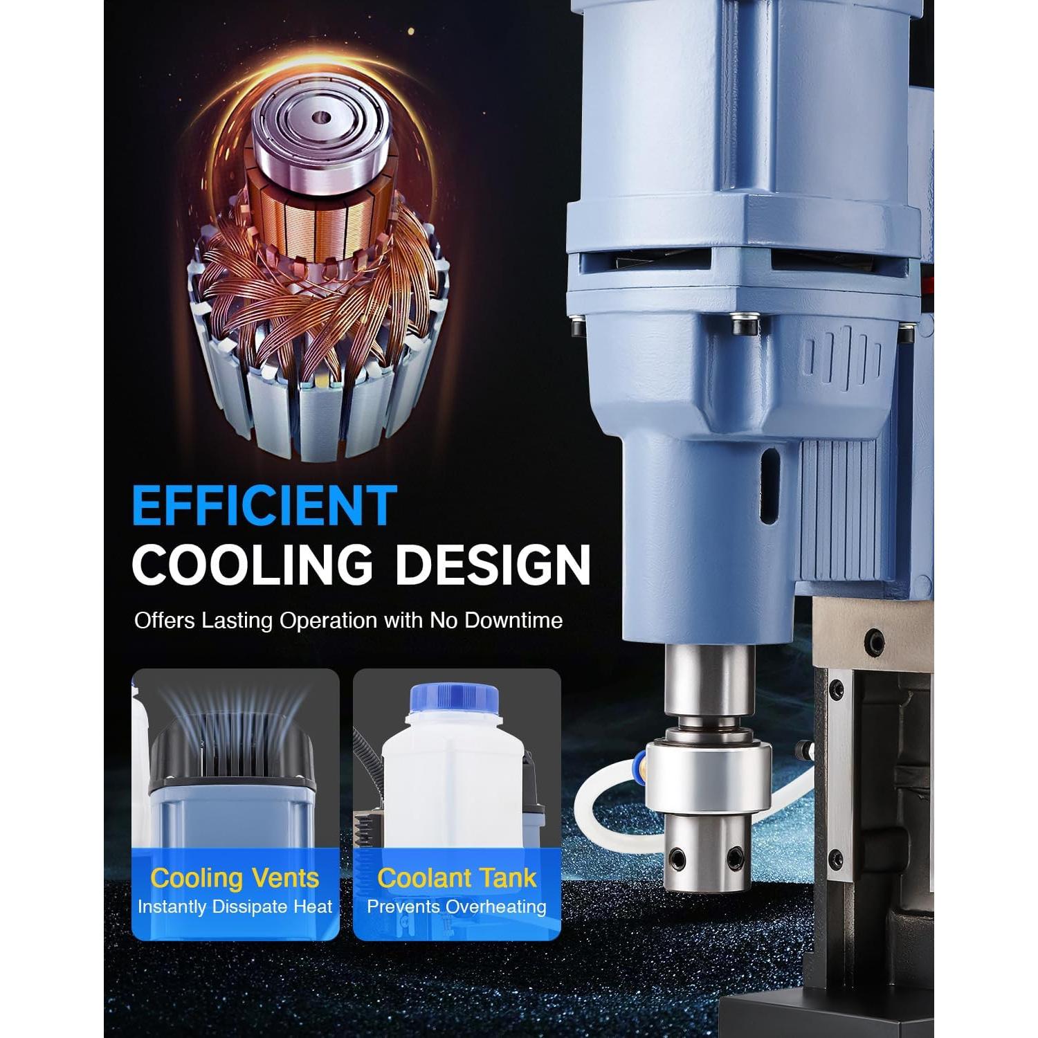 Prensa de Taladro Magnético ZELCAN 1550W 6 Brocas 650 RPM