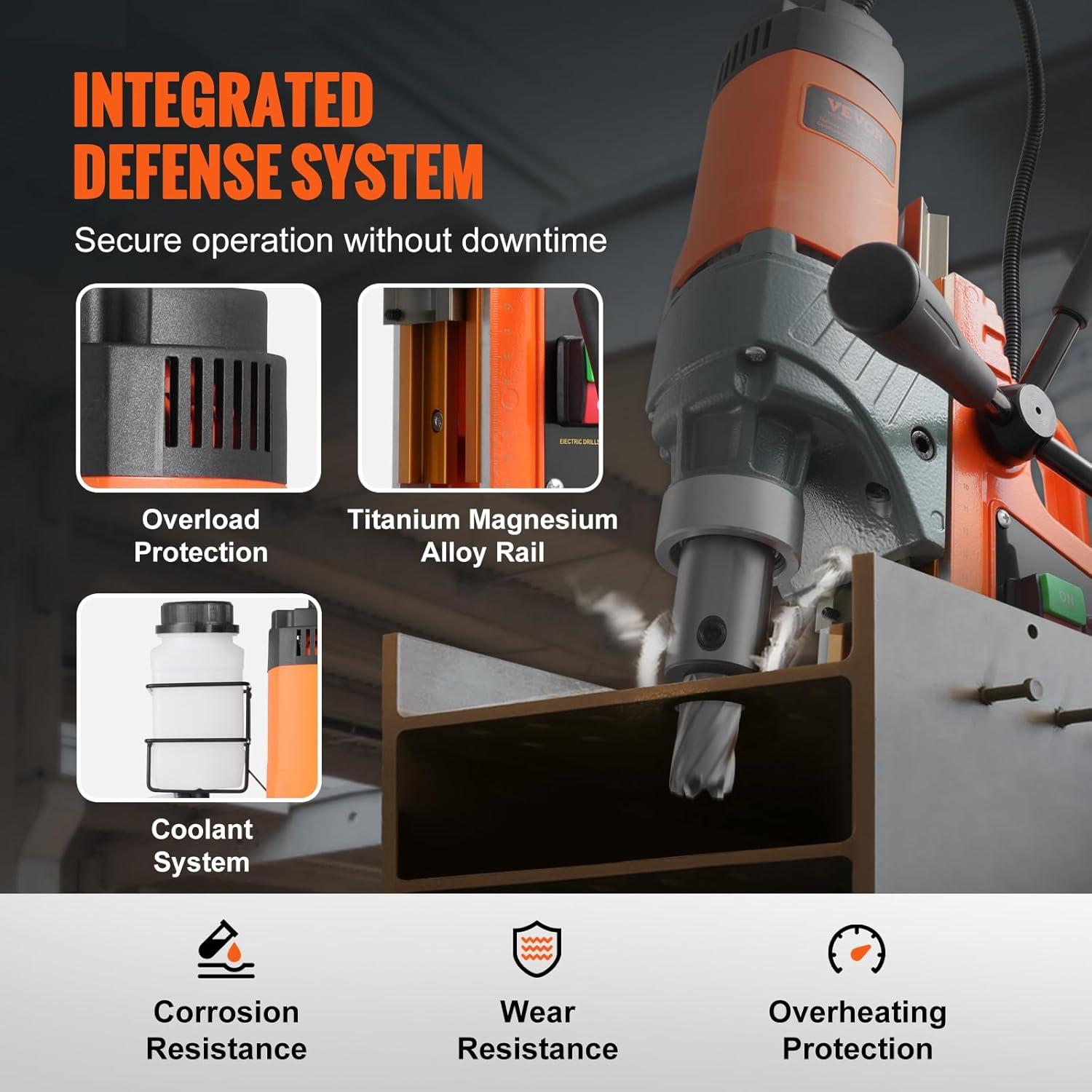 Prensa de Taladro Magnético VEVOR 1300W 11 Piezas 40mm