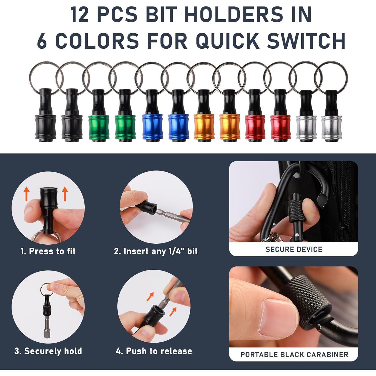 Soporte de Puntas 12PCS Valkynos con Accesorio de Taladro