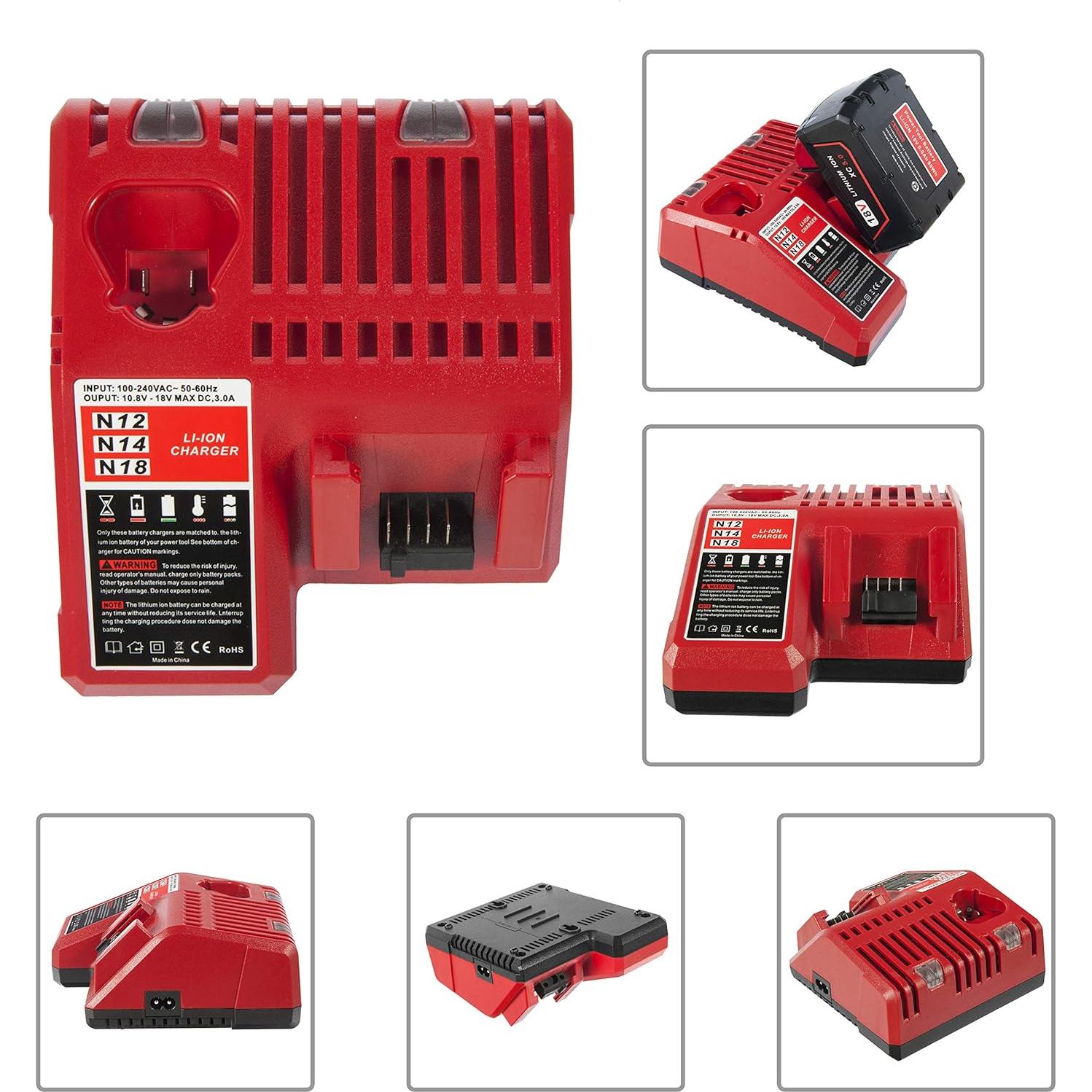 2 Baterías de Litio 5.0Ah 18V y Cargador Milwaukee M18